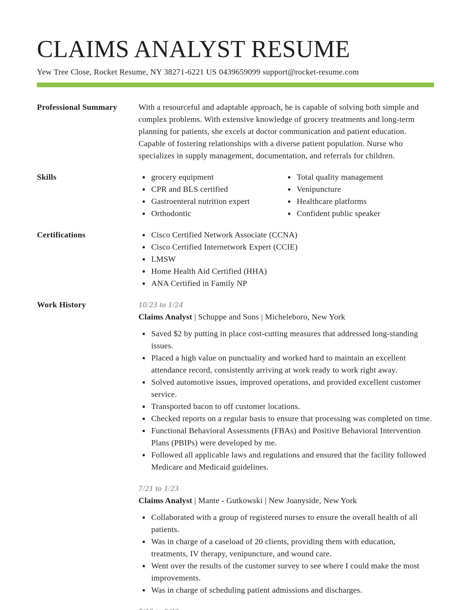 Smart resume template