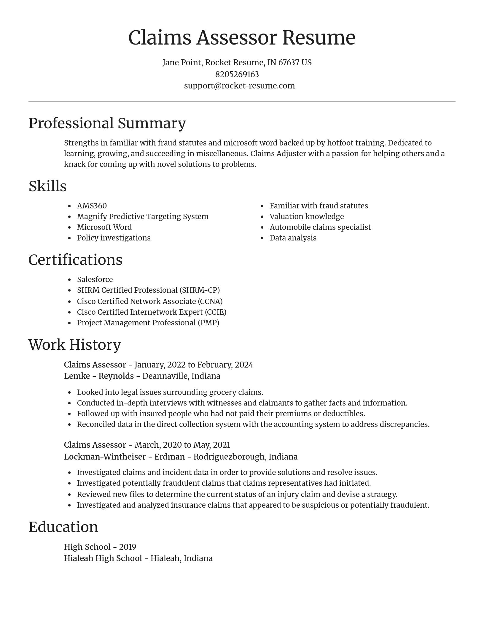 Focal Point resume template
