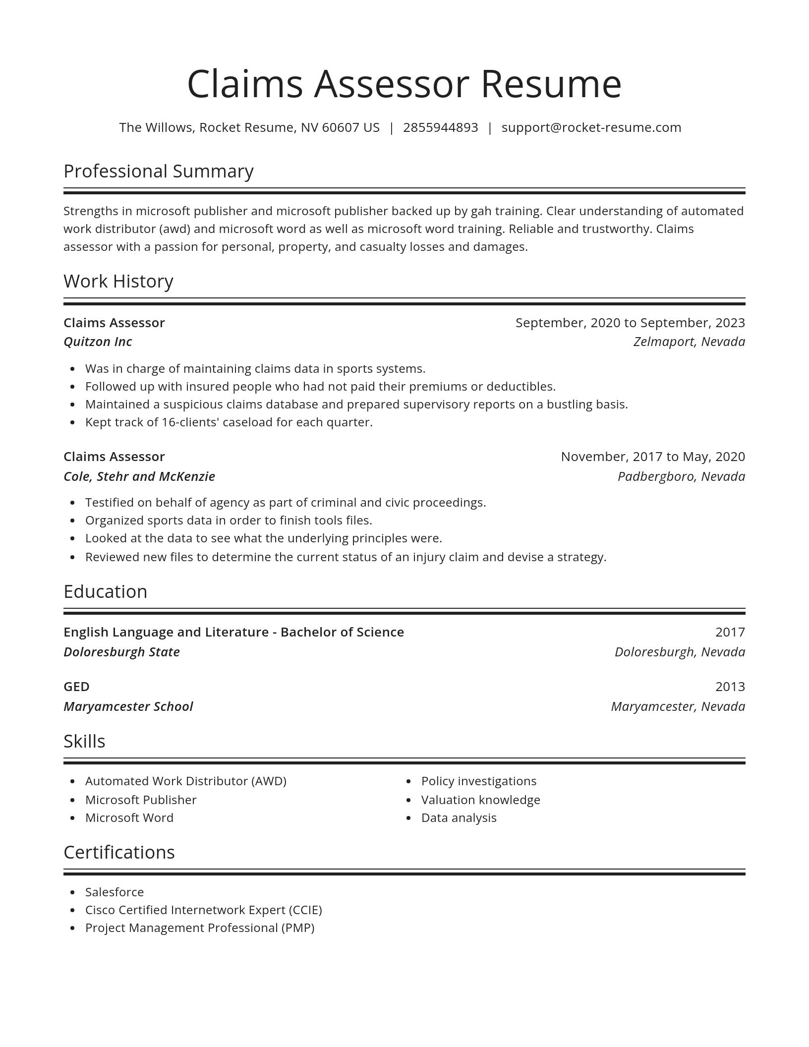 Spotlight resume template