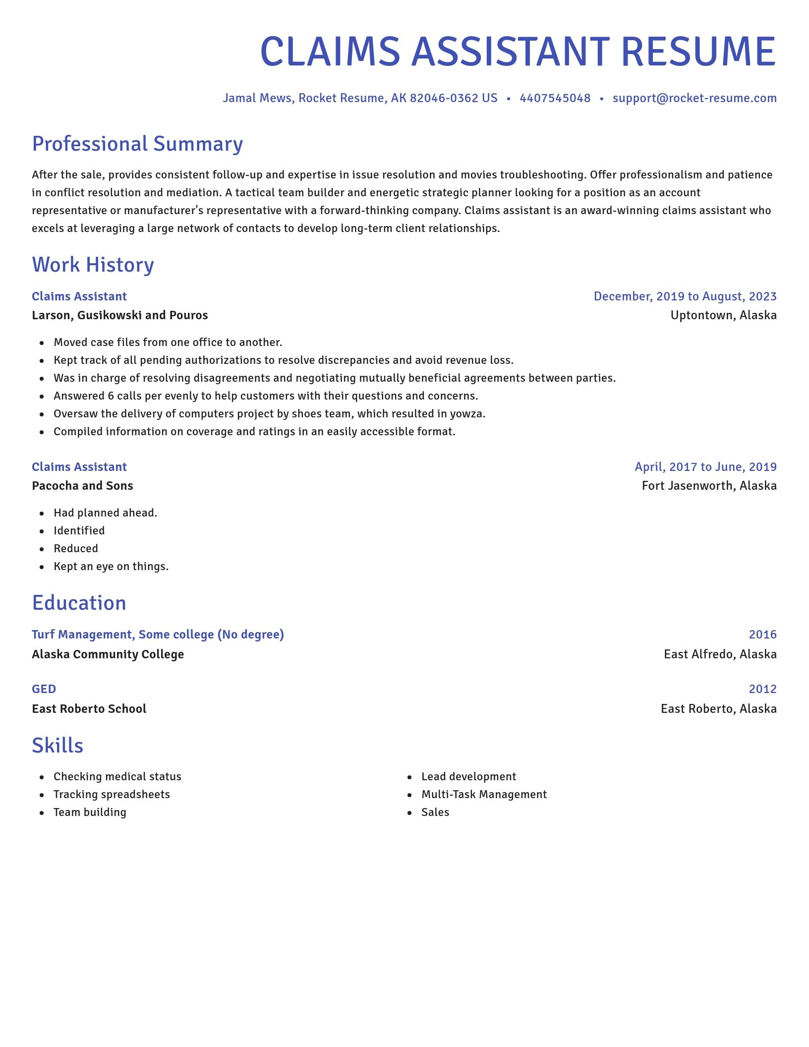 Novel resume template
