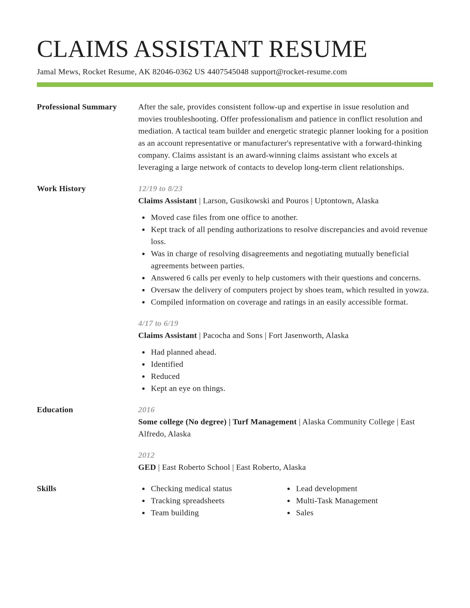Smart resume template