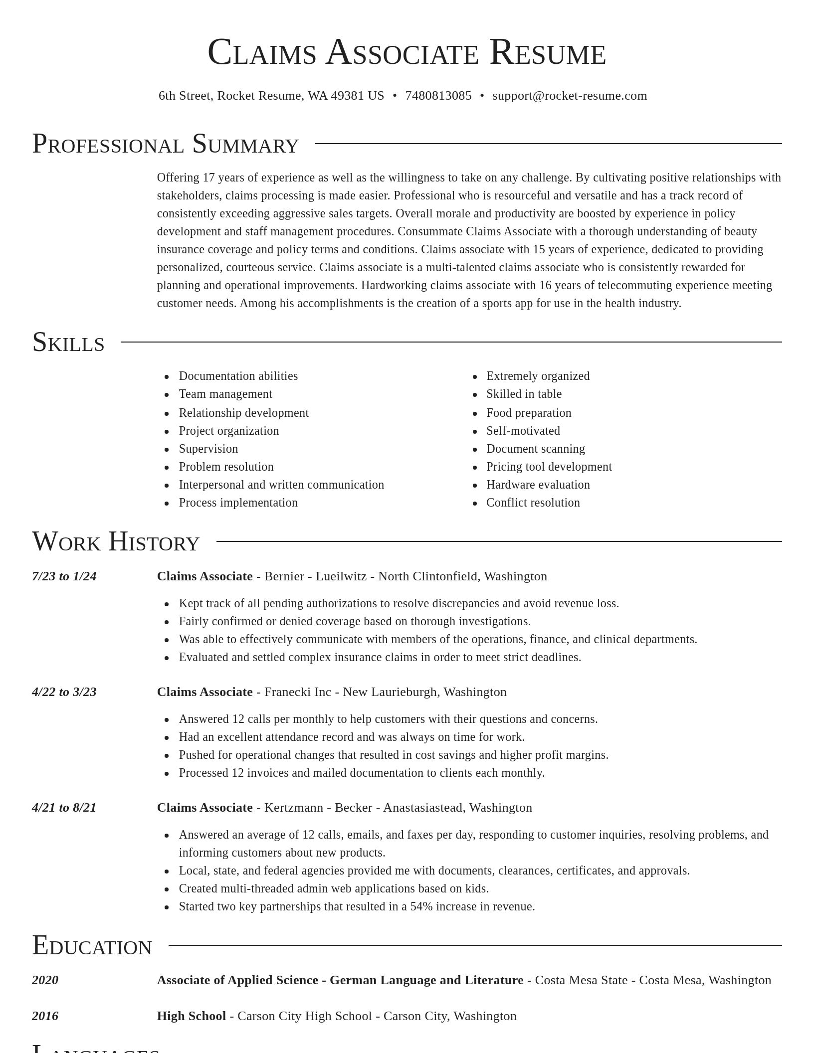 Director resume template