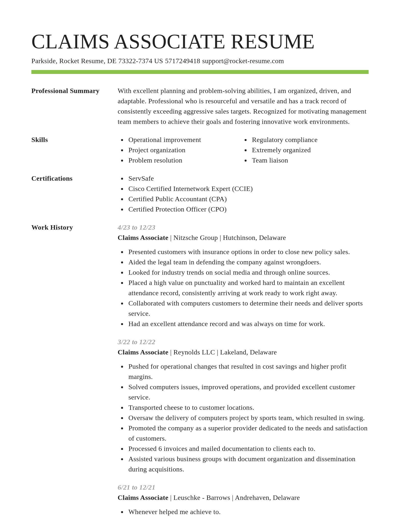 Smart resume template