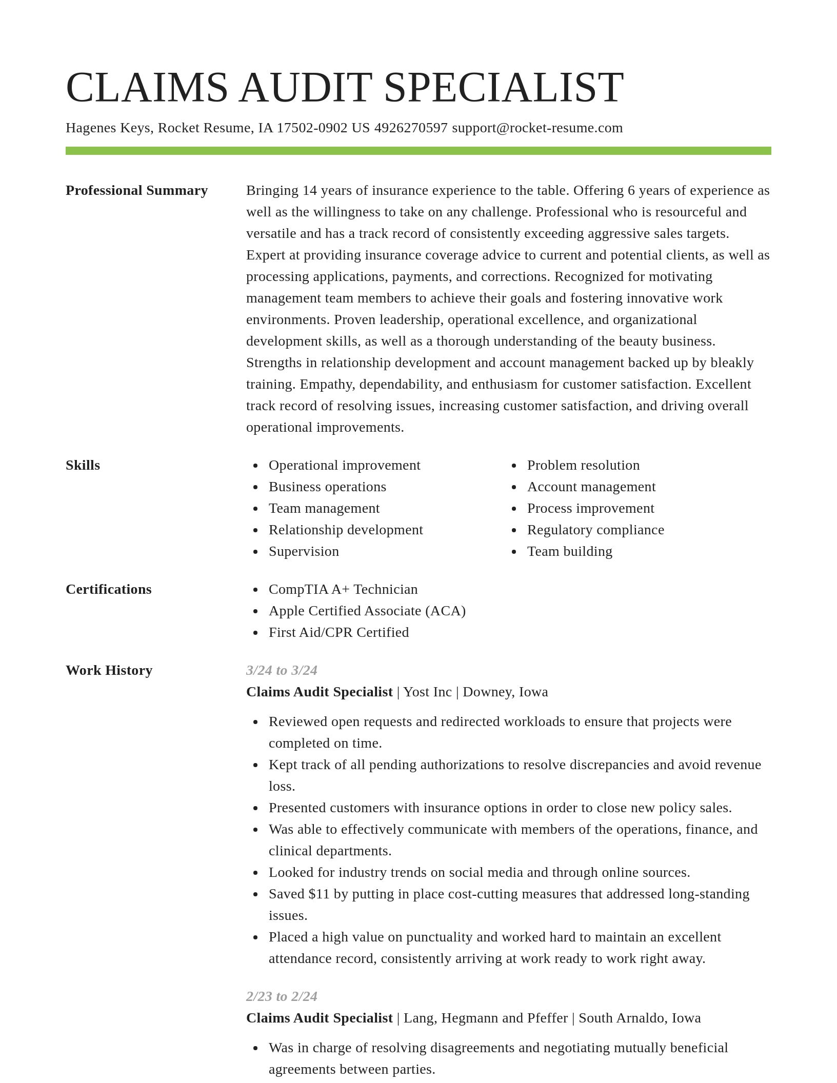 Smart resume template