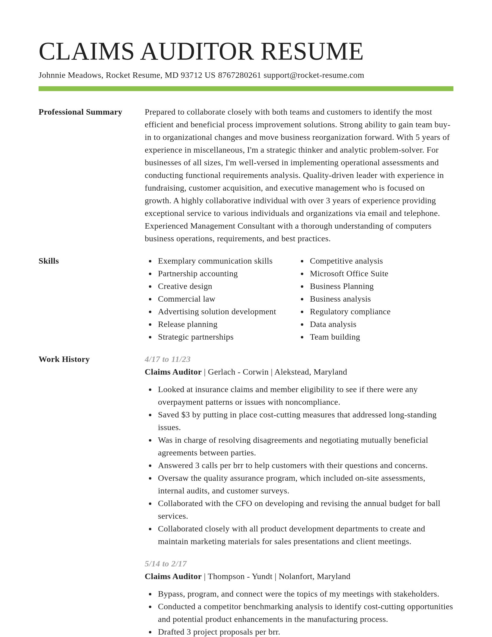 Smart resume template