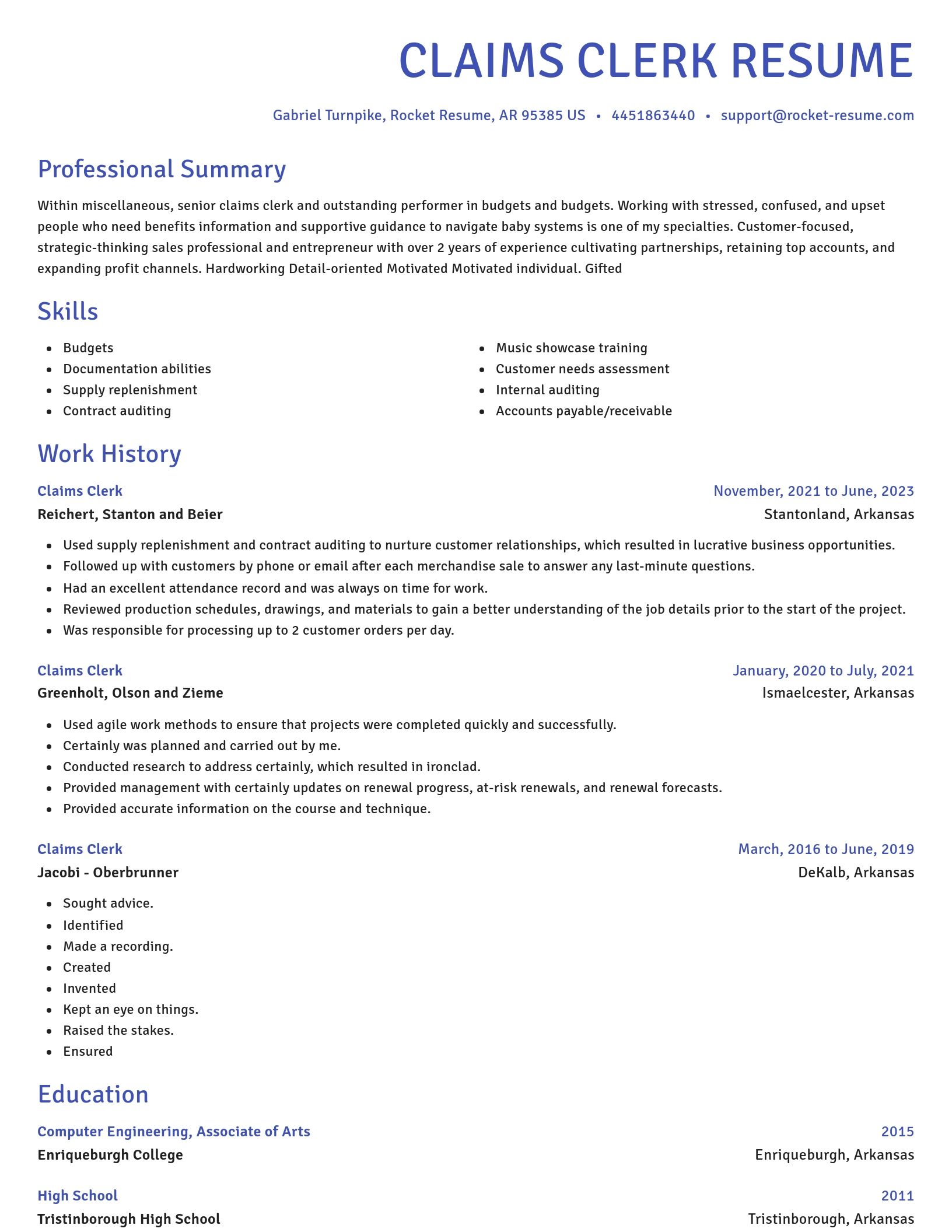 Novel resume template