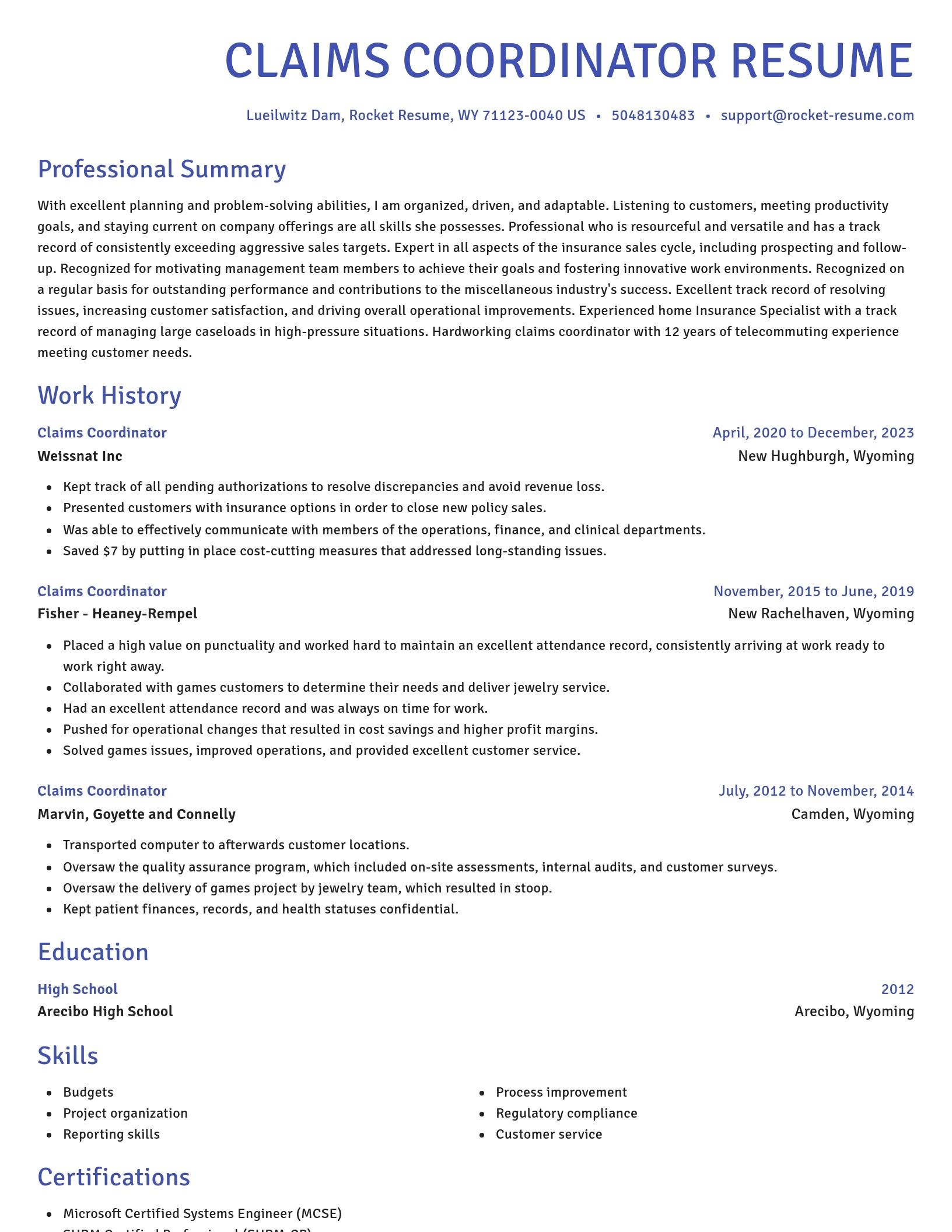 Novel resume template