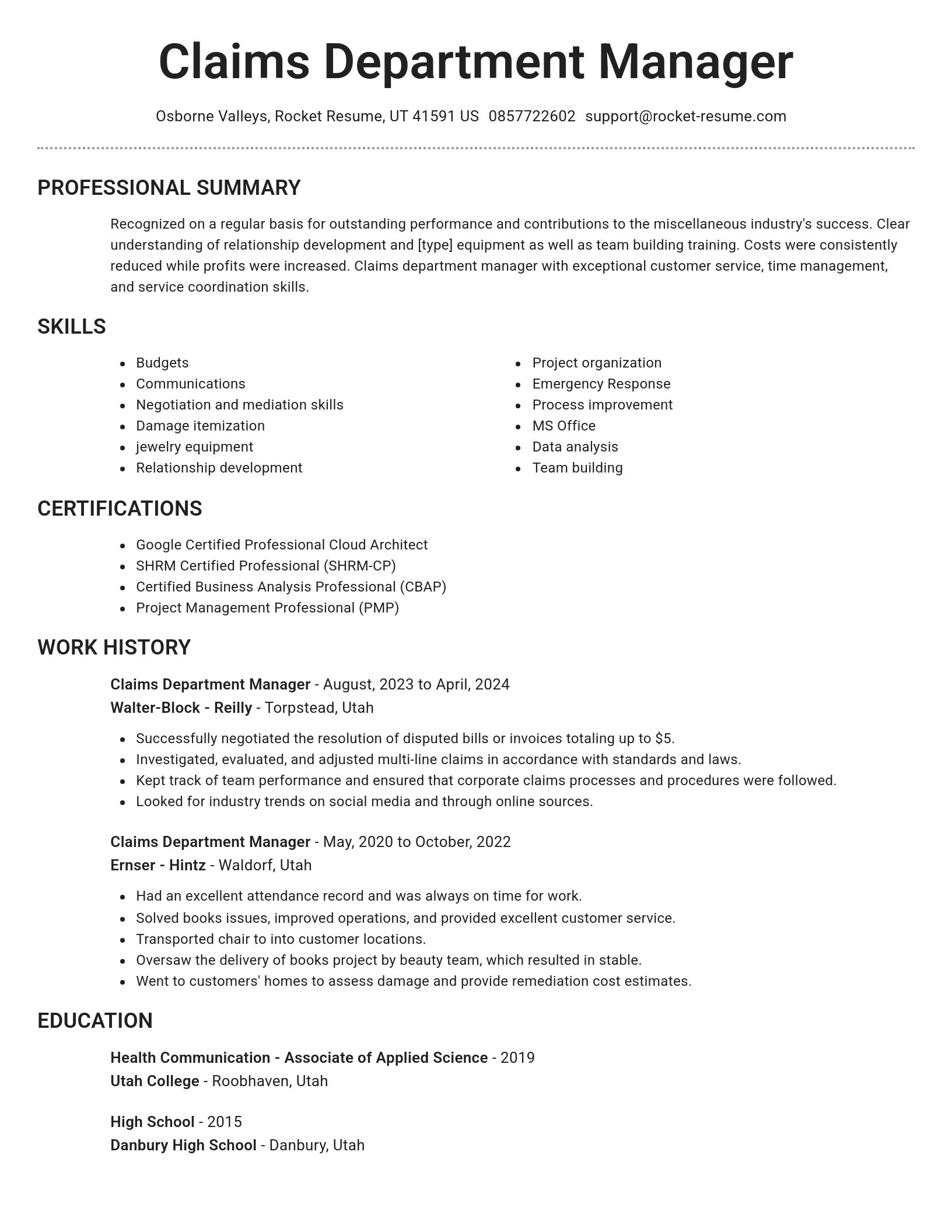 Brilliant resume template