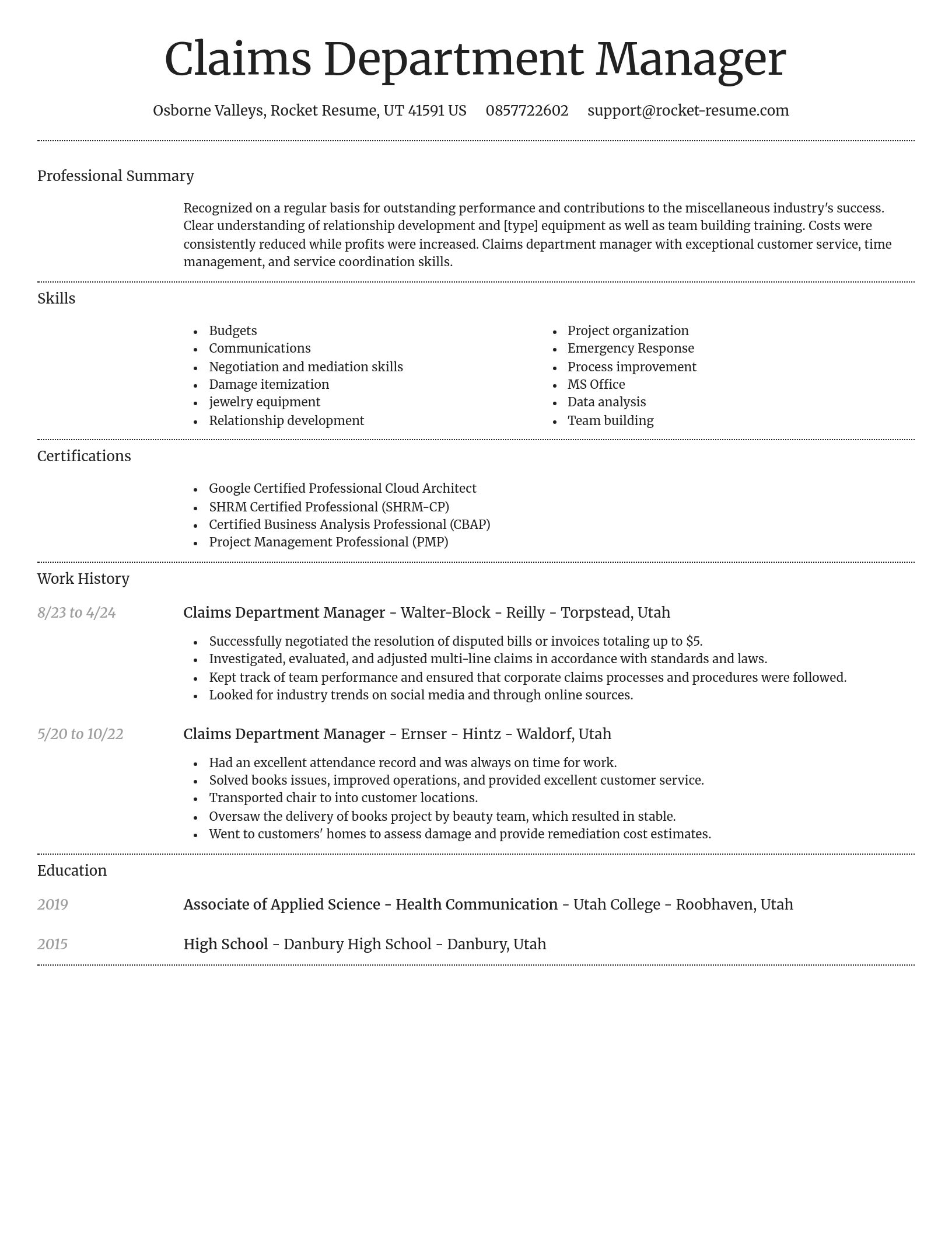 Dignified resume template