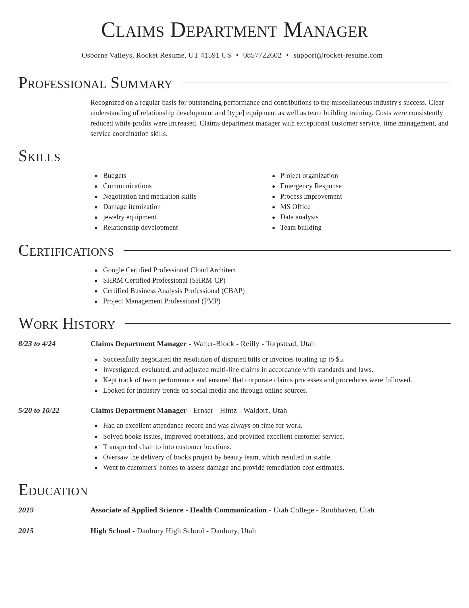 Director resume template