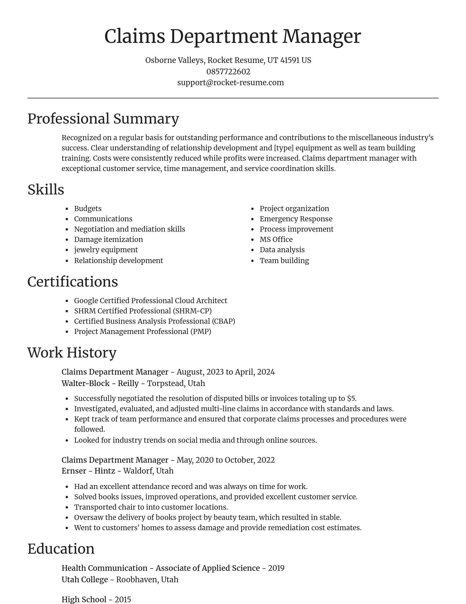 Focal Point resume template