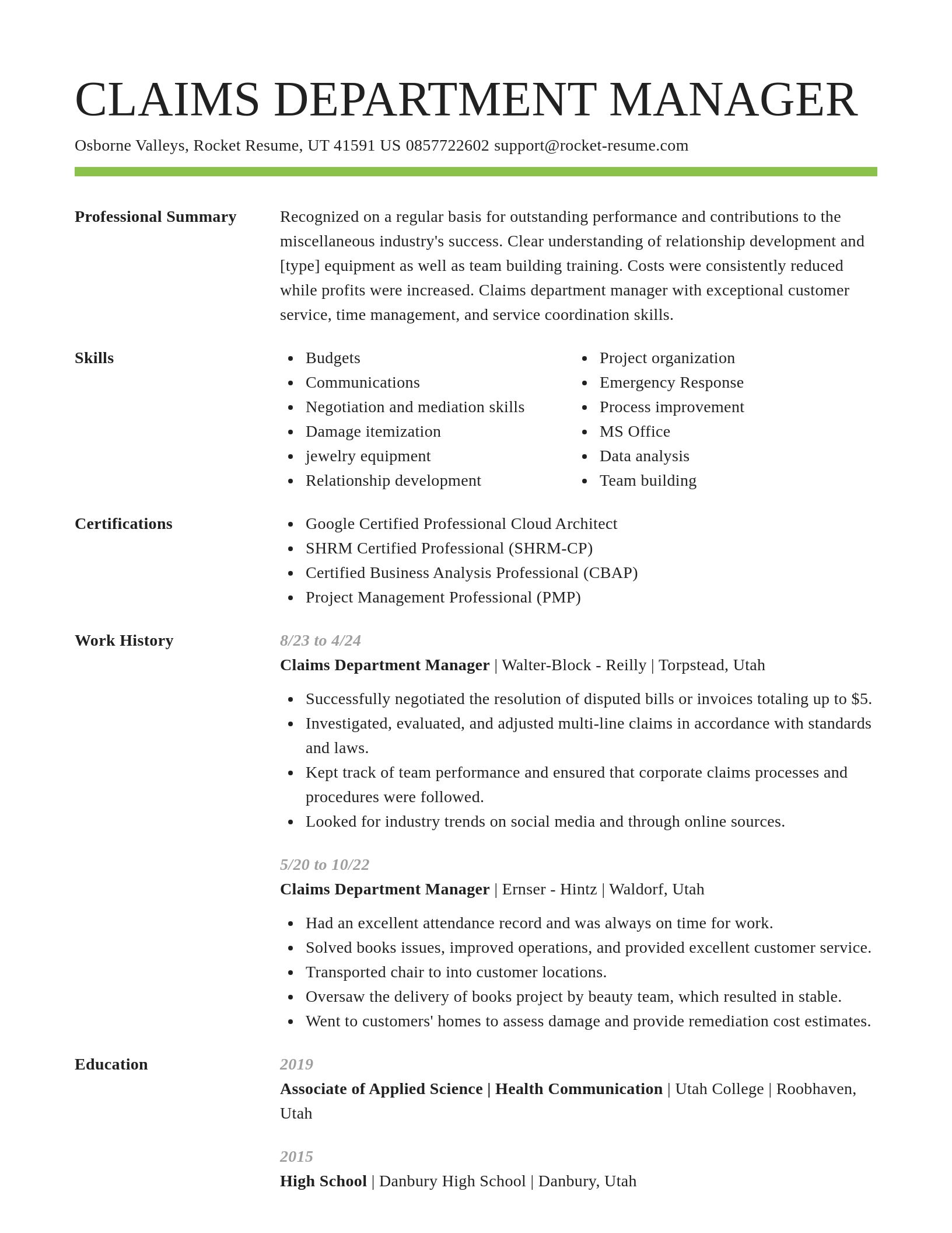 Smart resume template