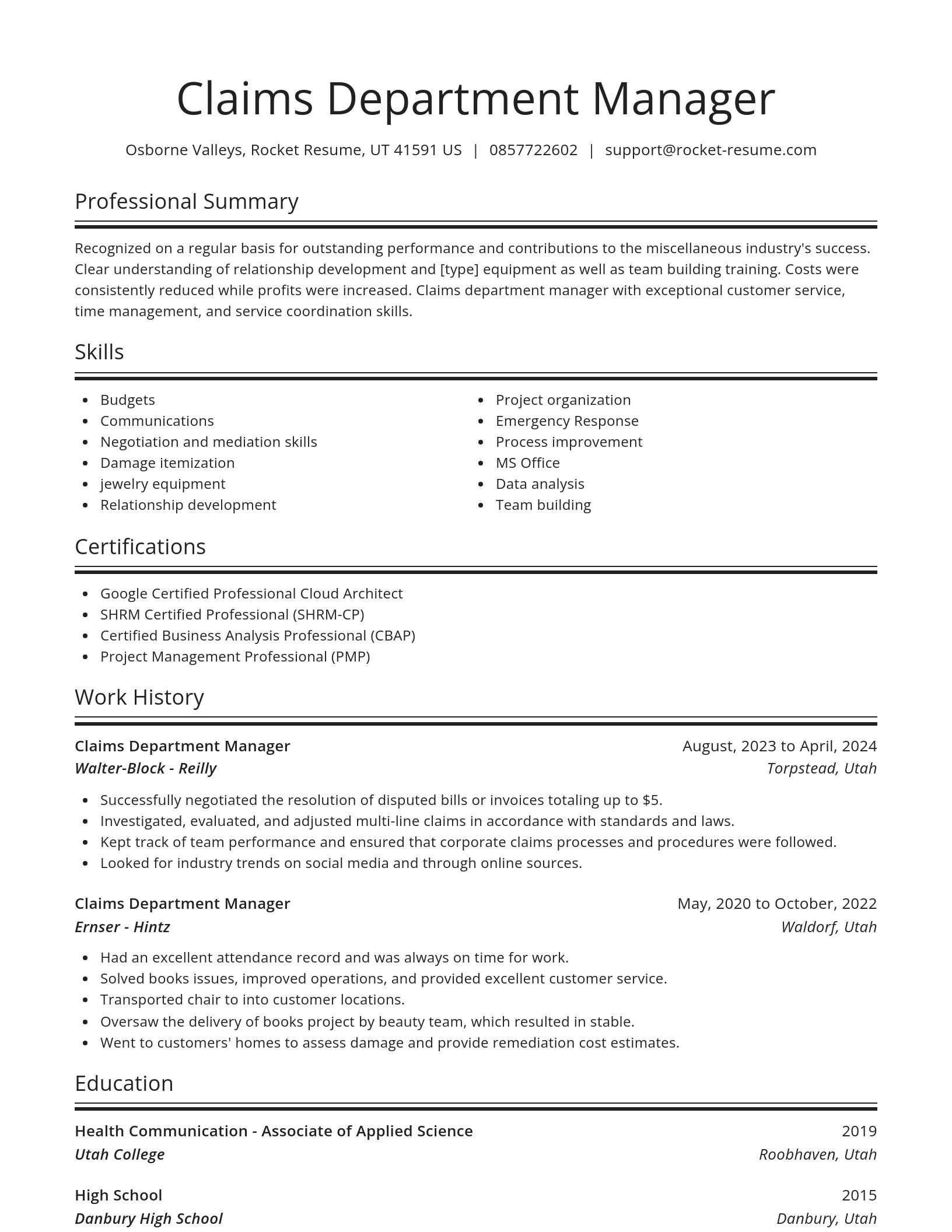 Spotlight resume template