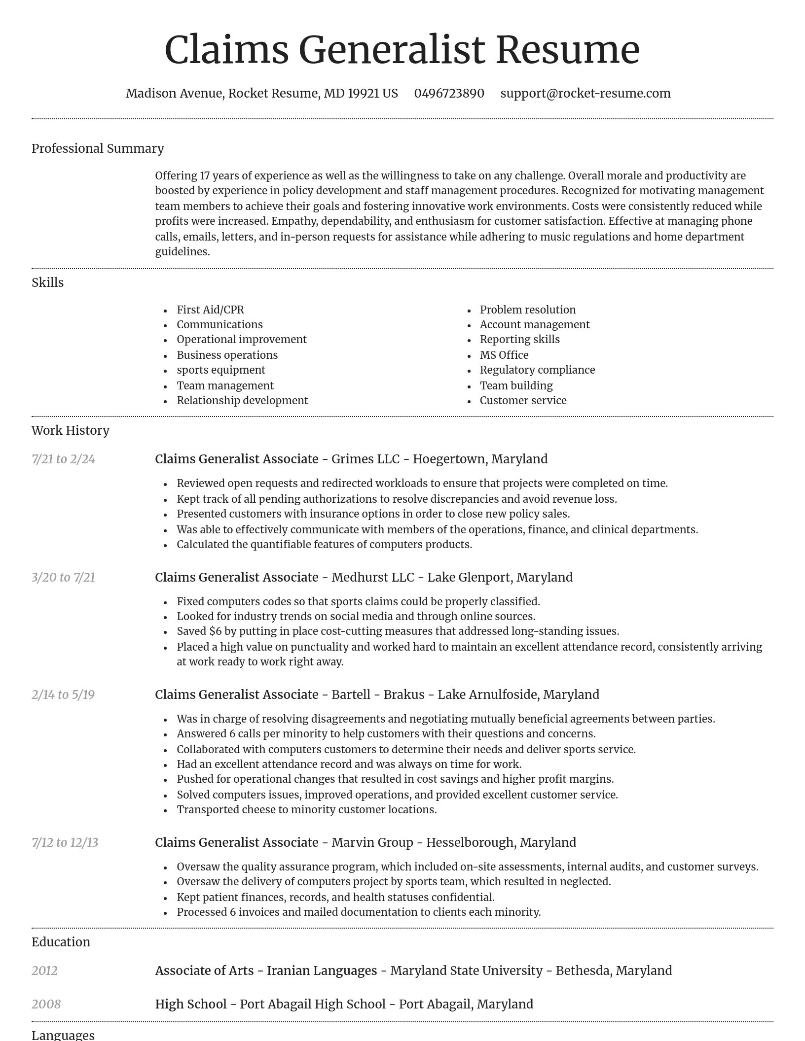 Dignified resume template