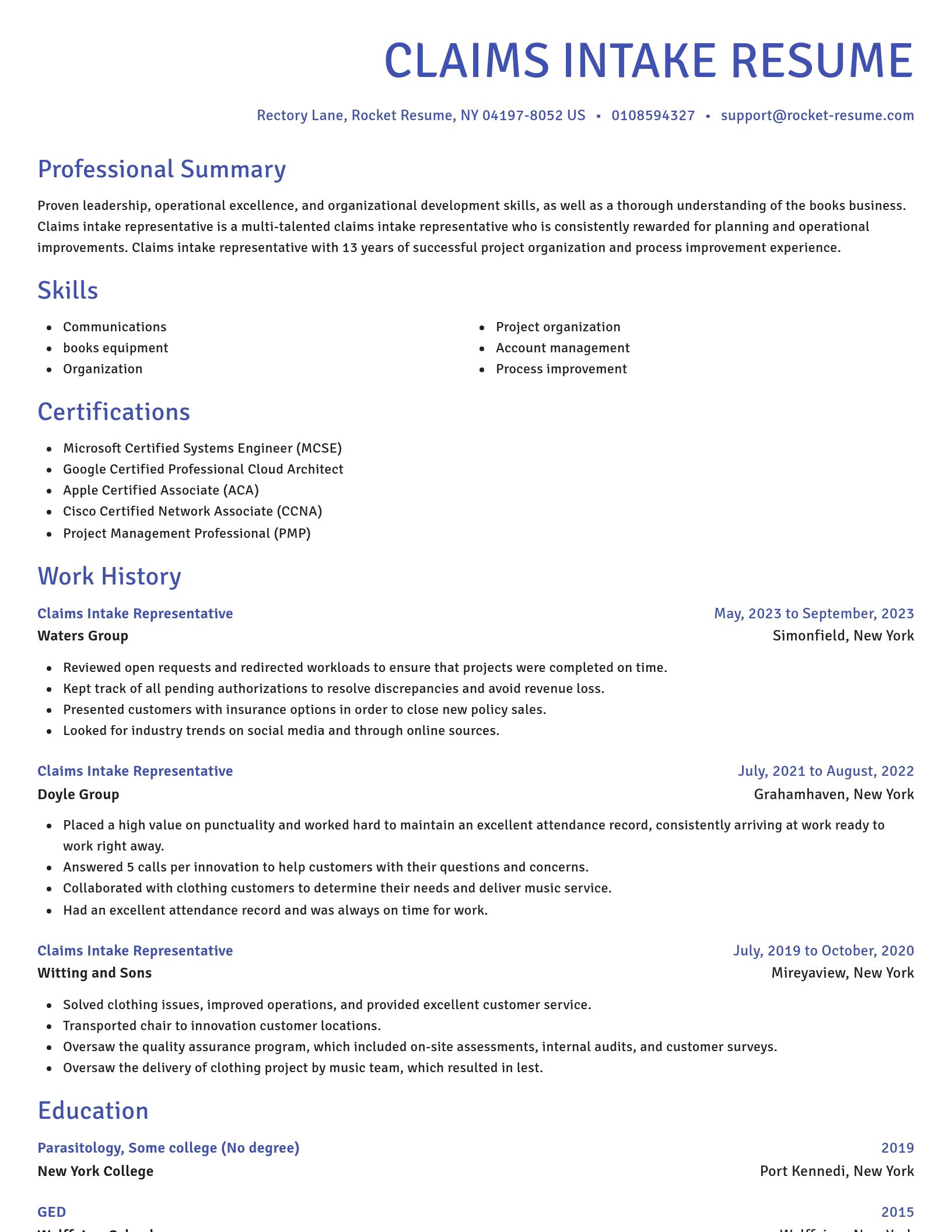 Novel resume template