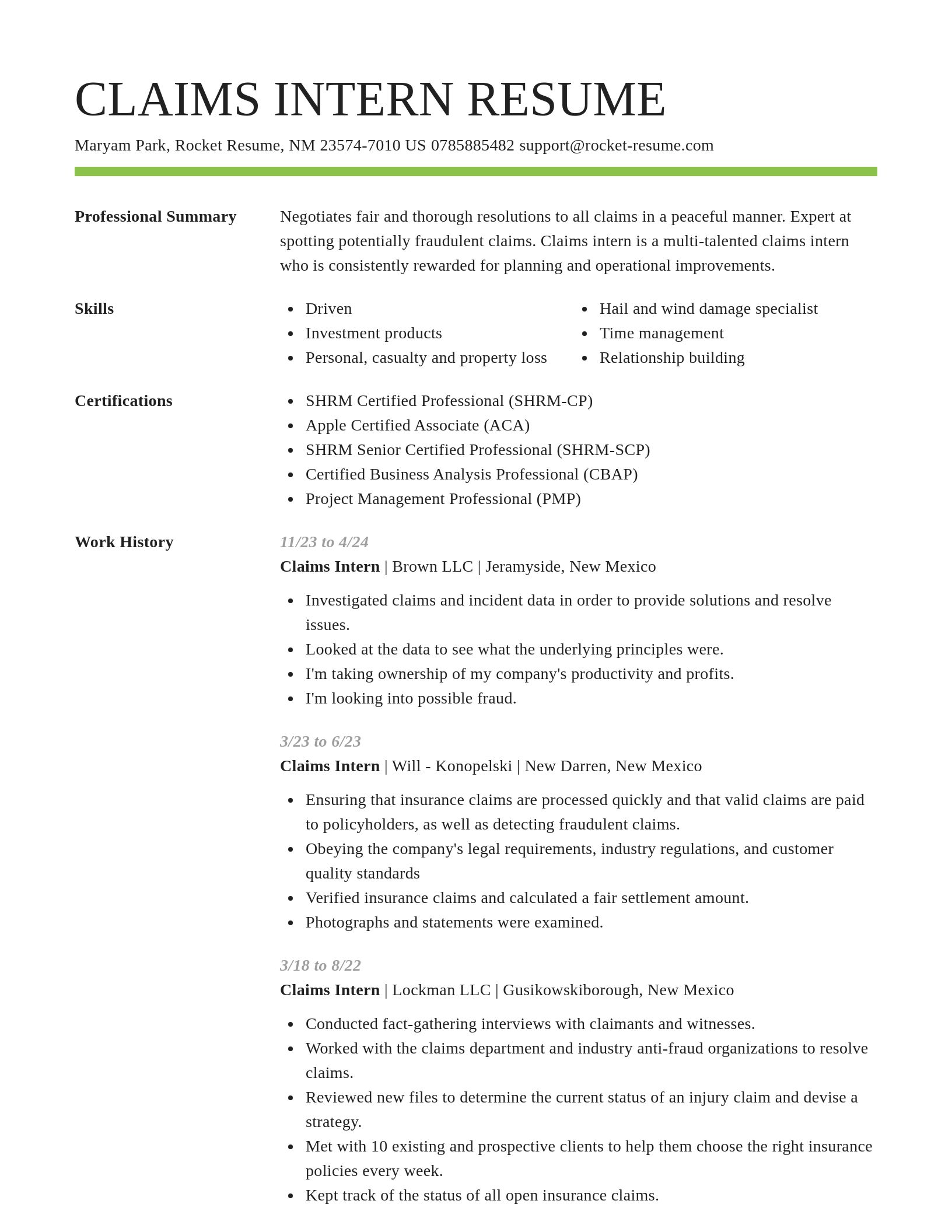 Smart resume template