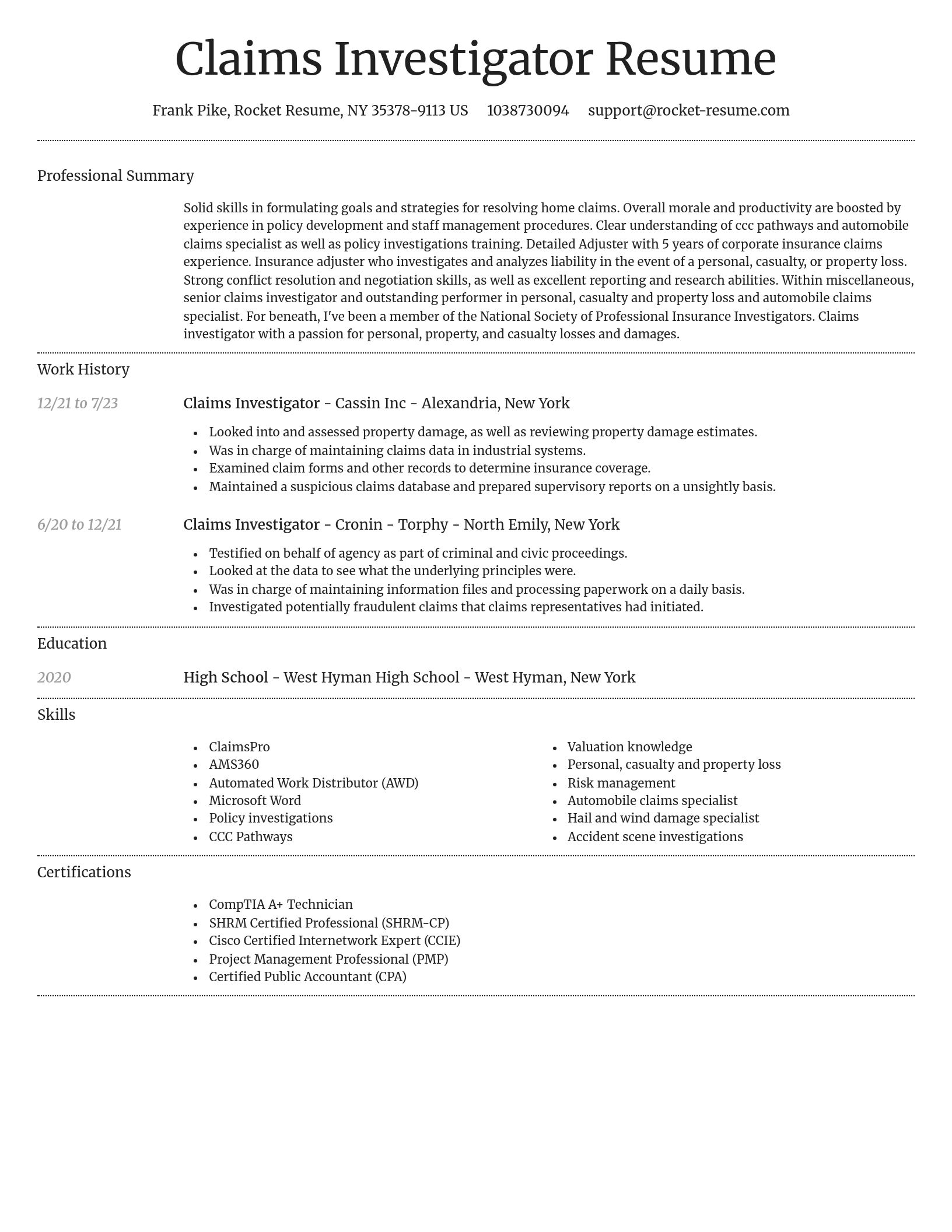 Dignified resume template