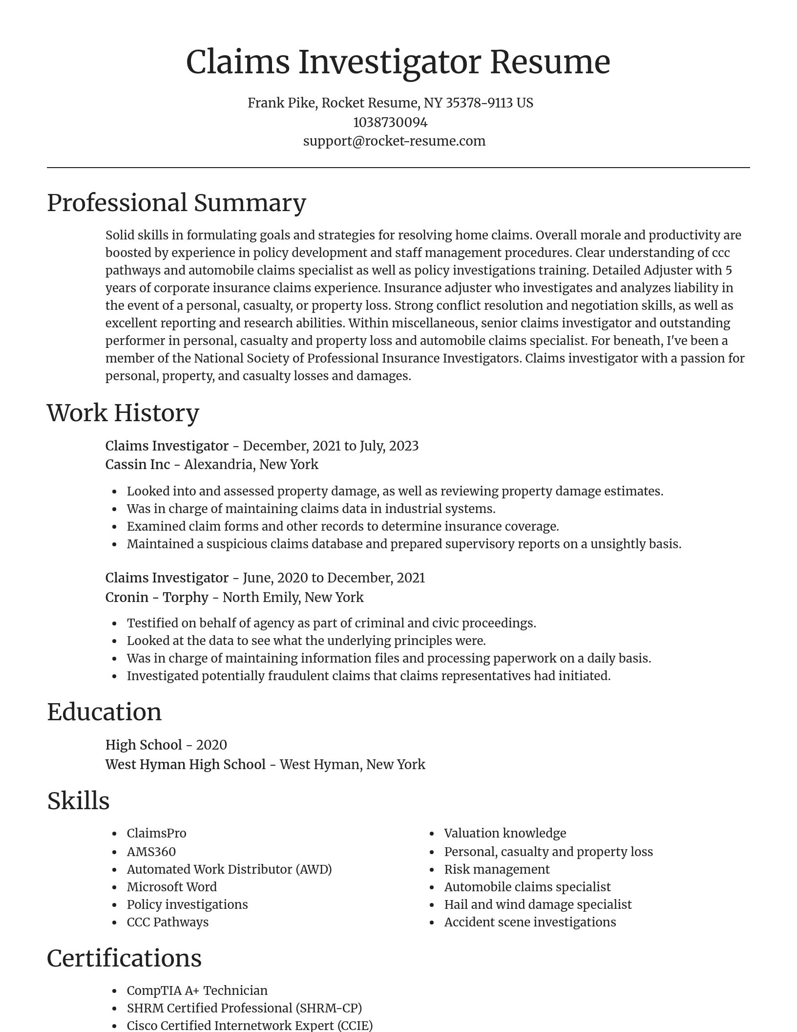 Focal Point resume template
