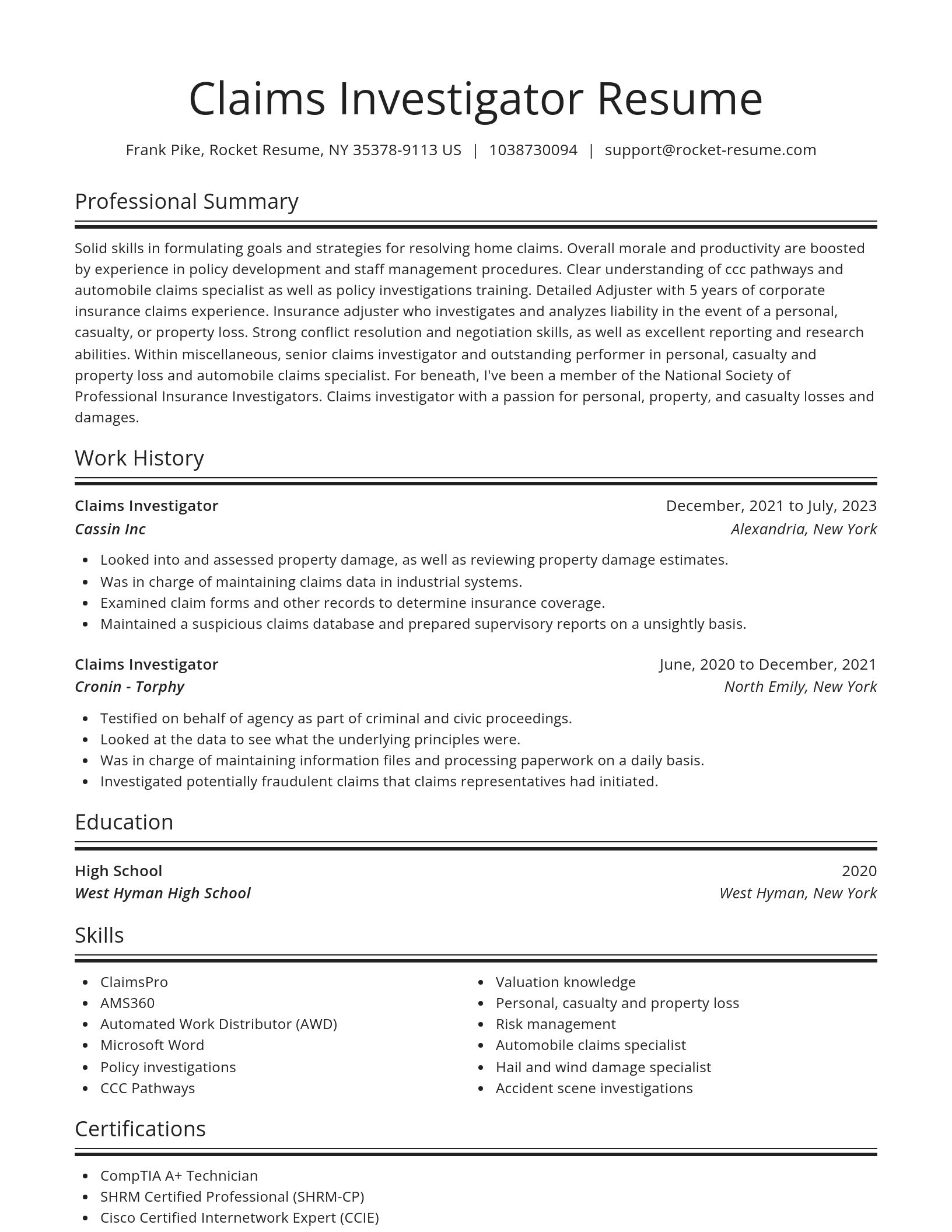 Spotlight resume template