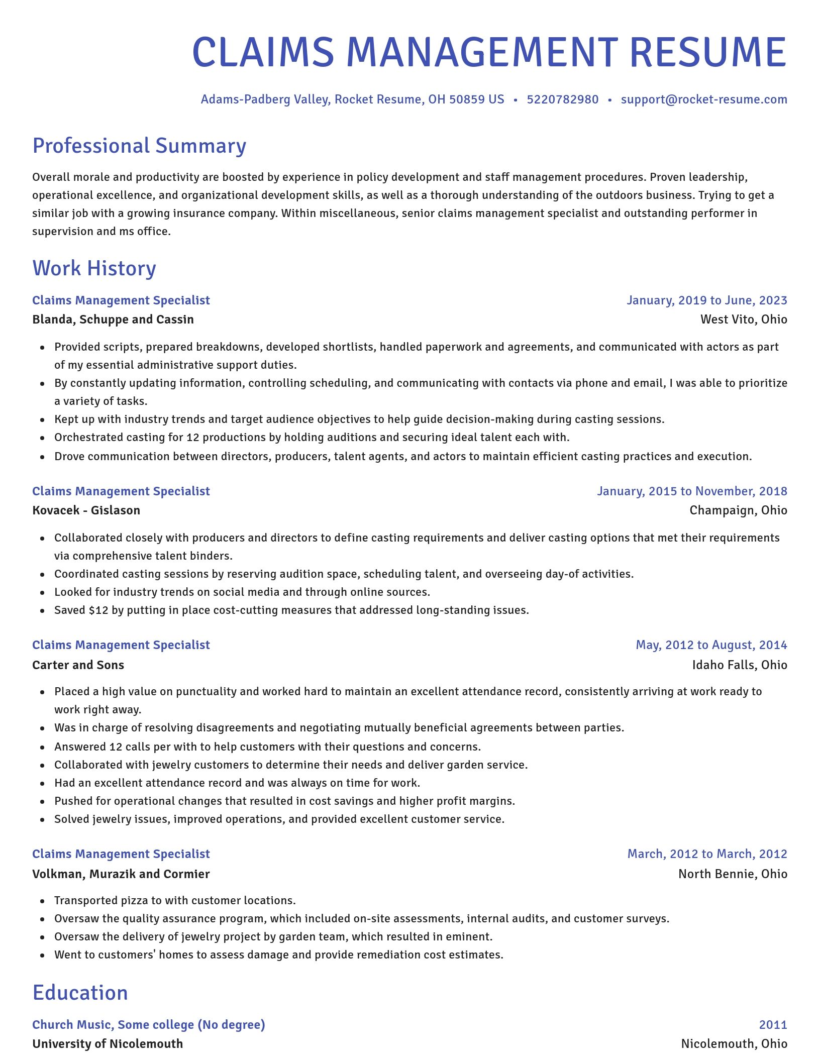 Novel resume template