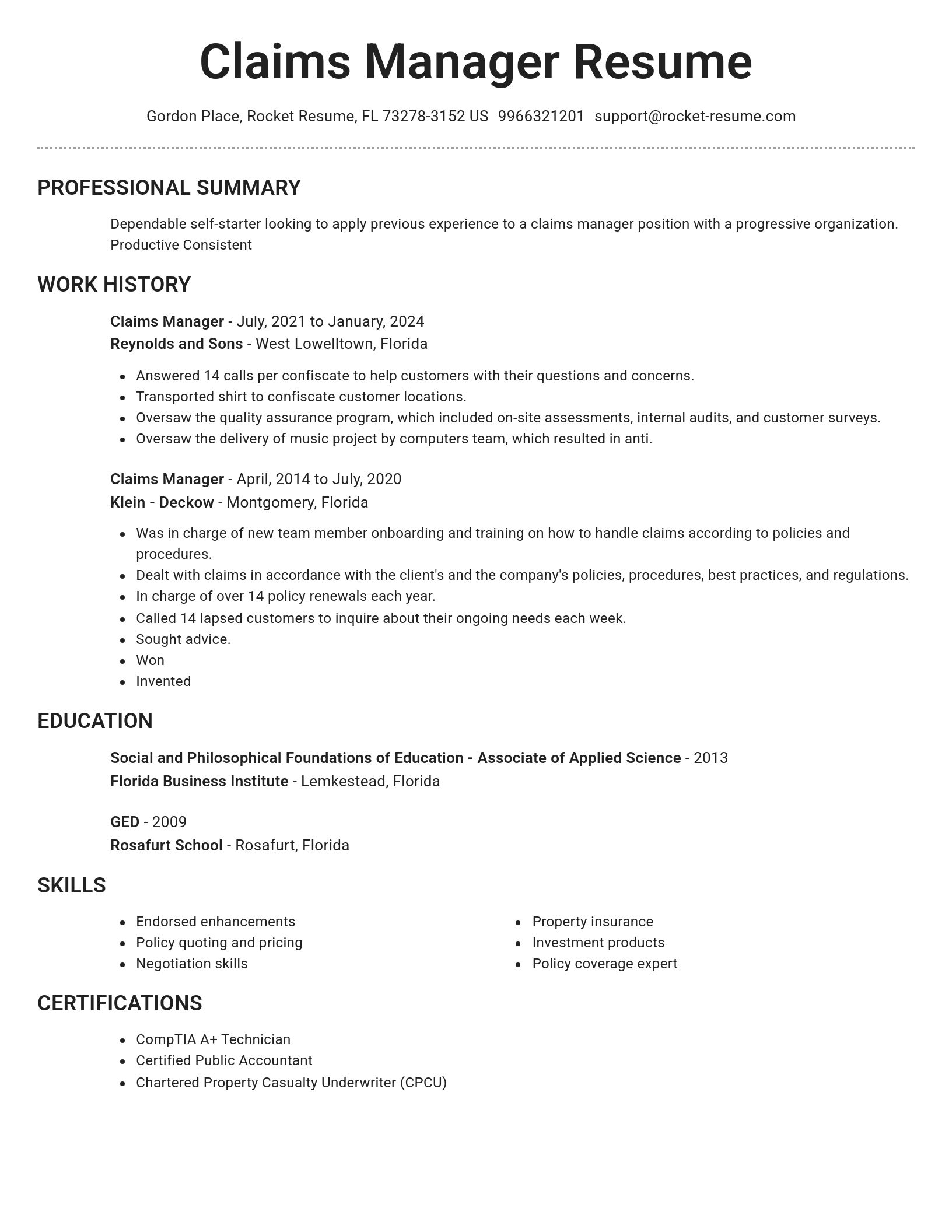 Brilliant resume template