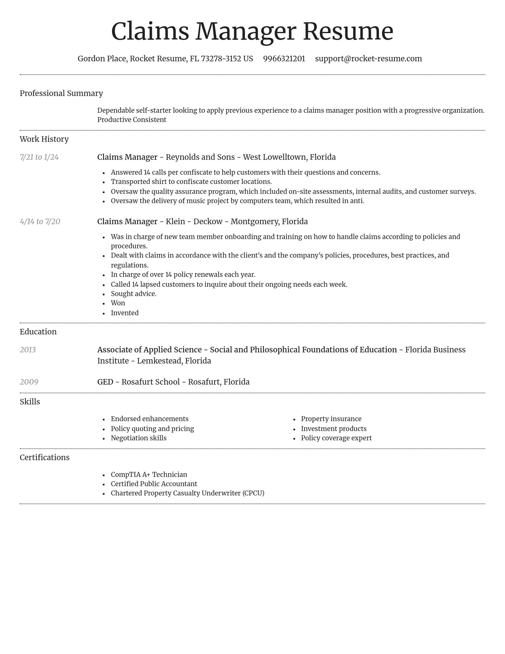 Dignified resume template