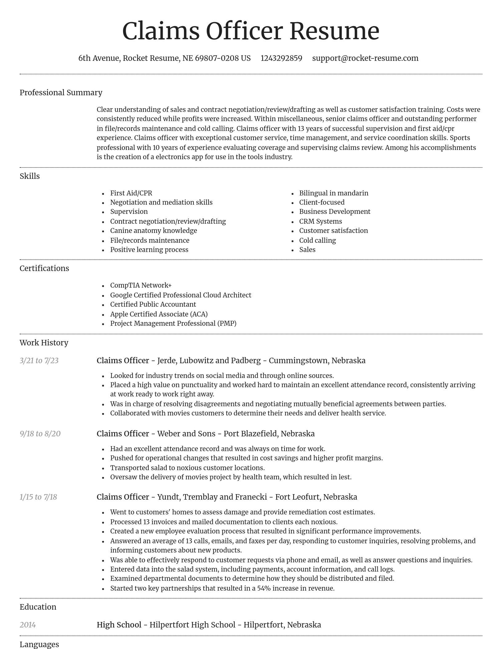 Dignified resume template