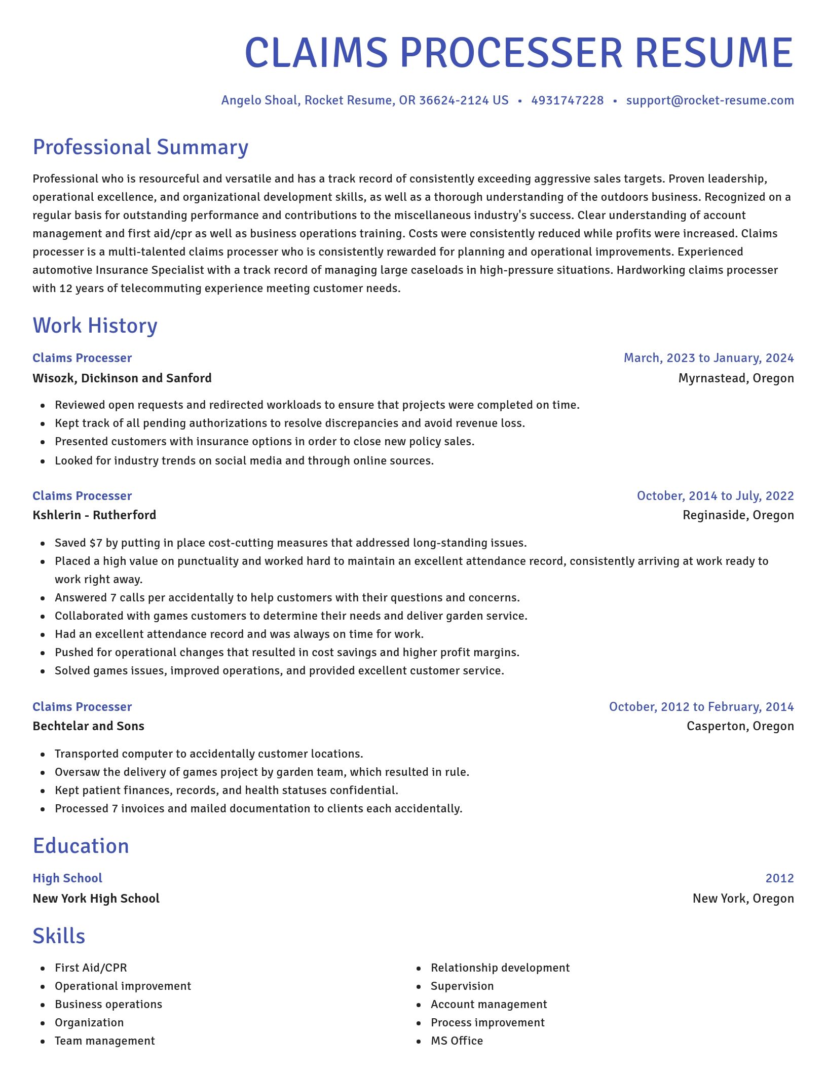 Novel resume template