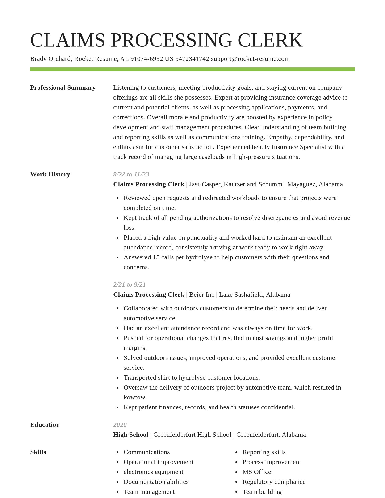 Smart resume template
