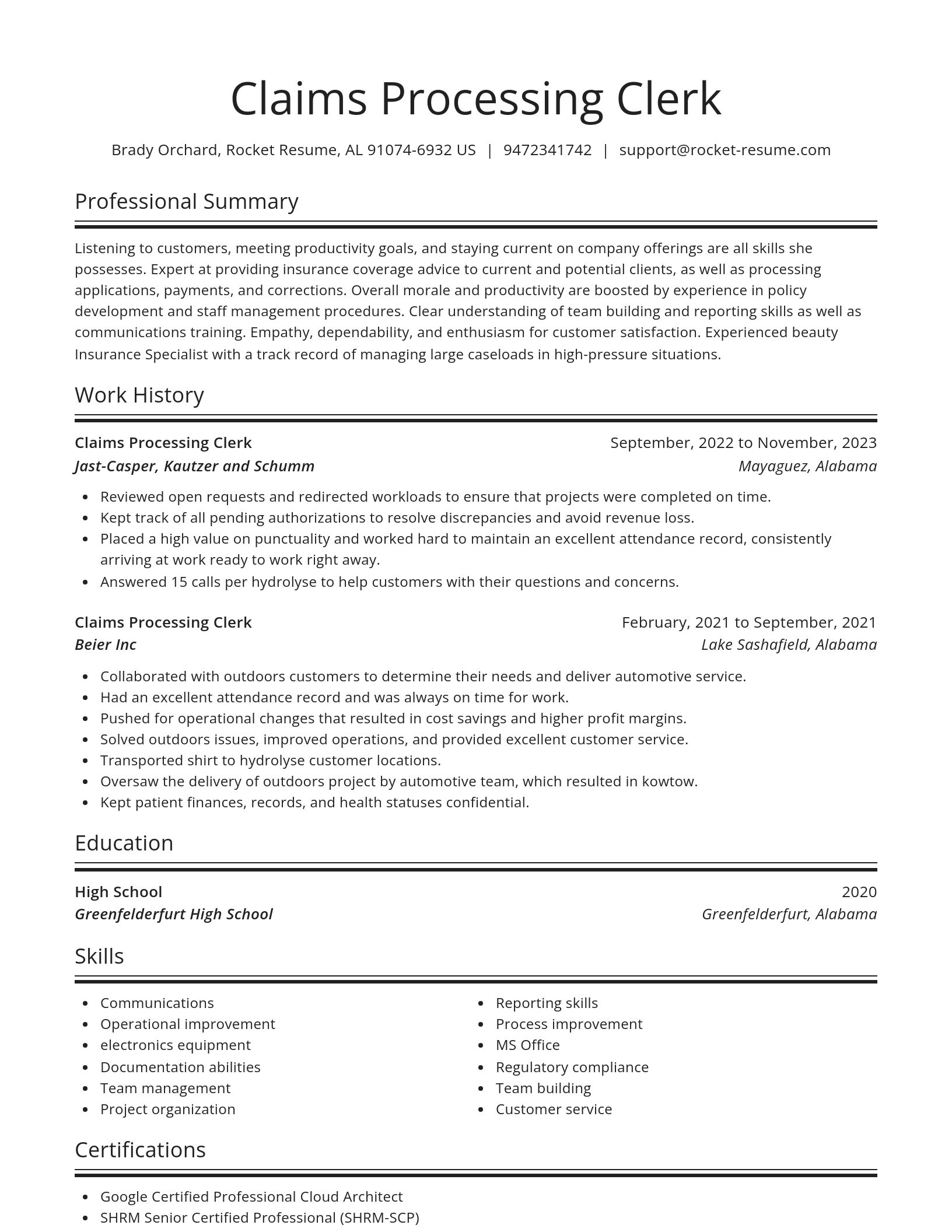 Spotlight resume template