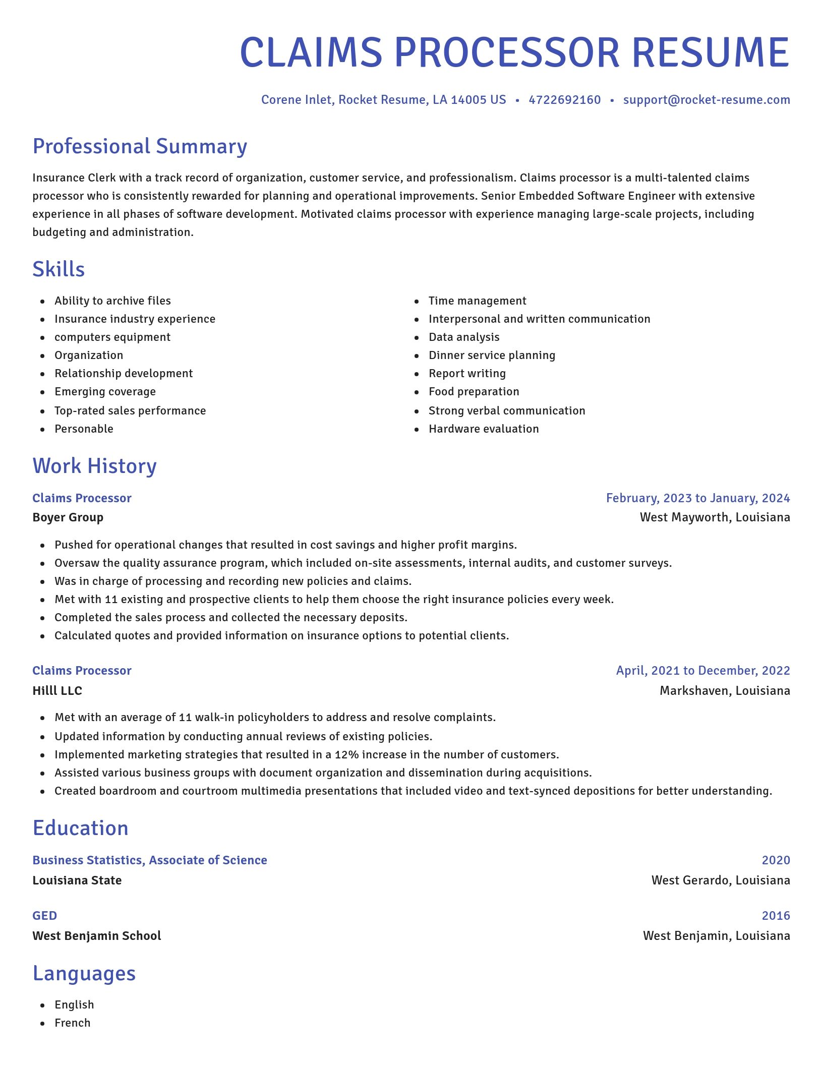 Novel resume template