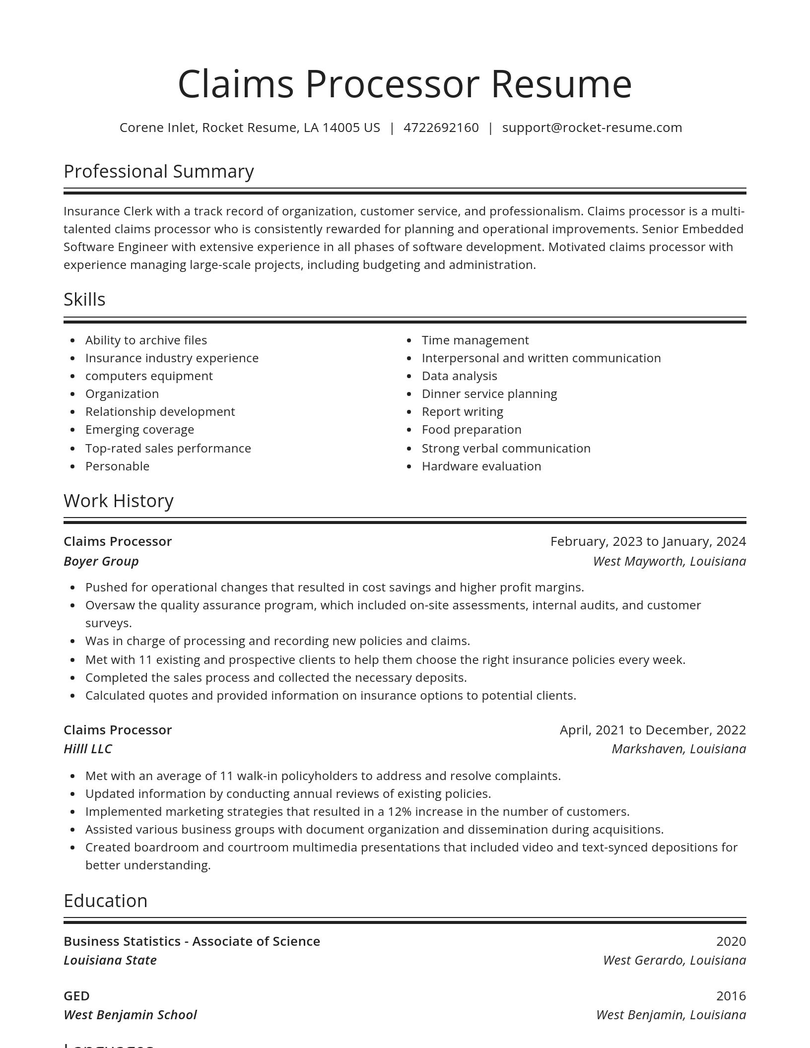Spotlight resume template