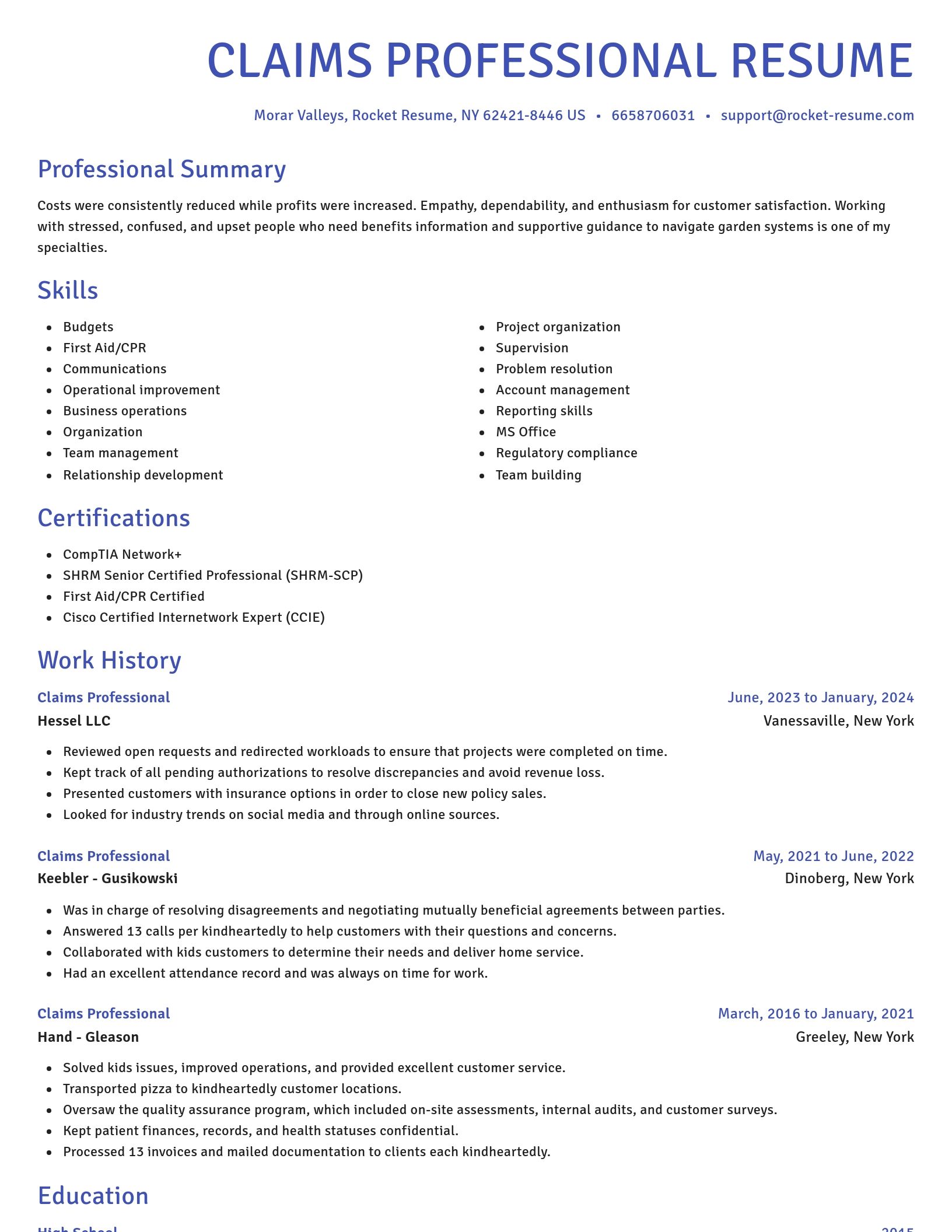 Novel resume template
