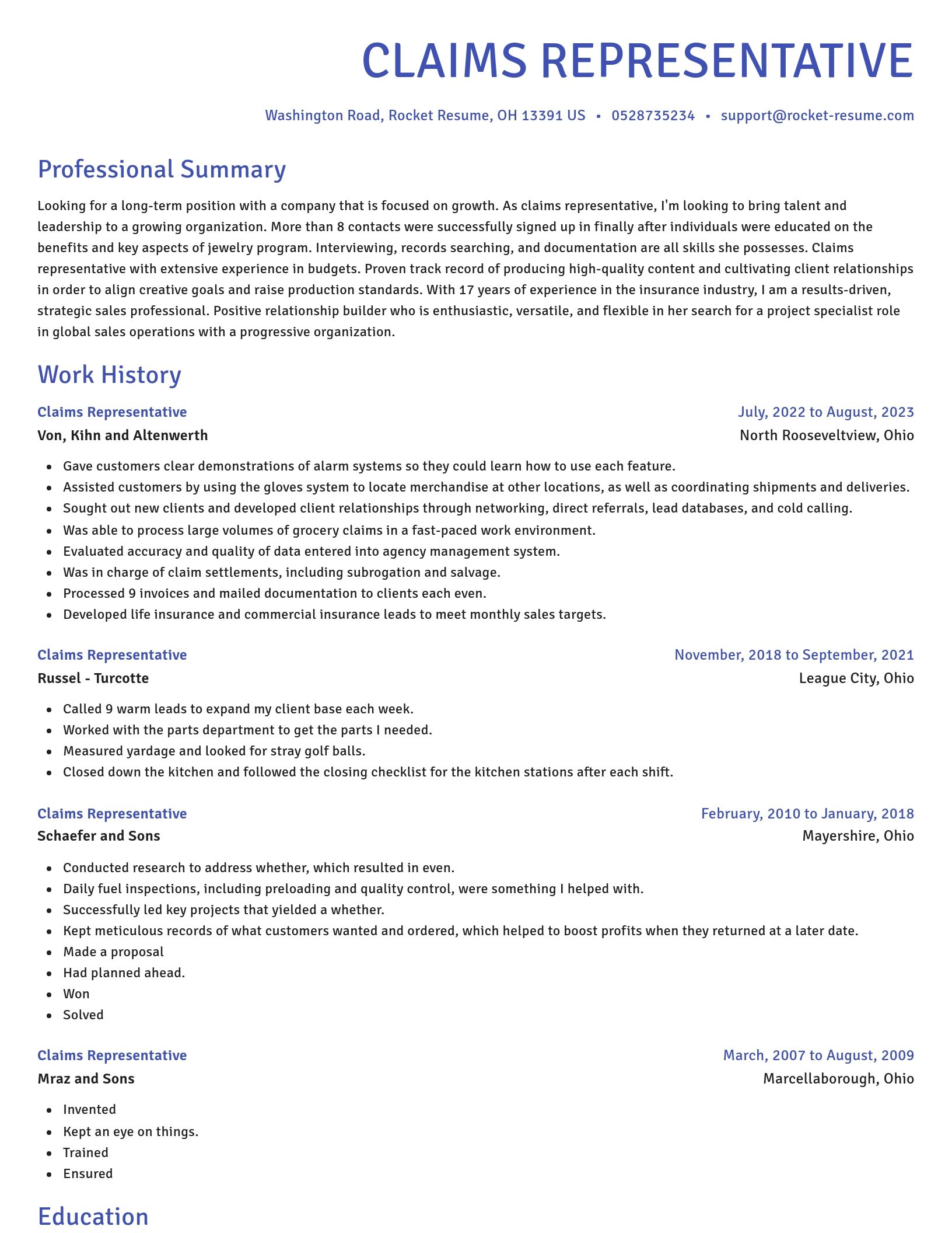 Novel resume template