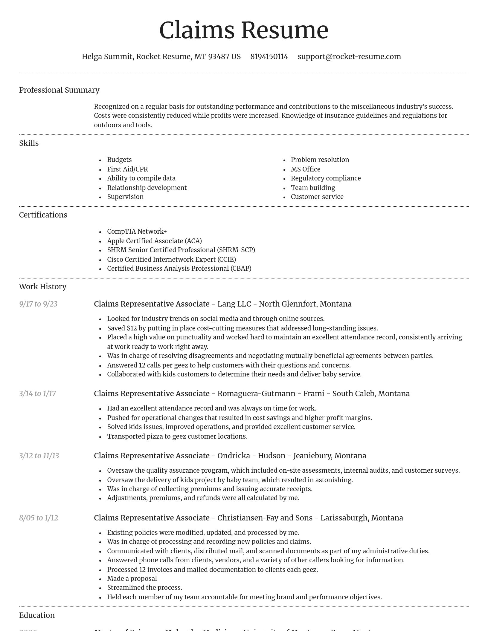 Dignified resume template