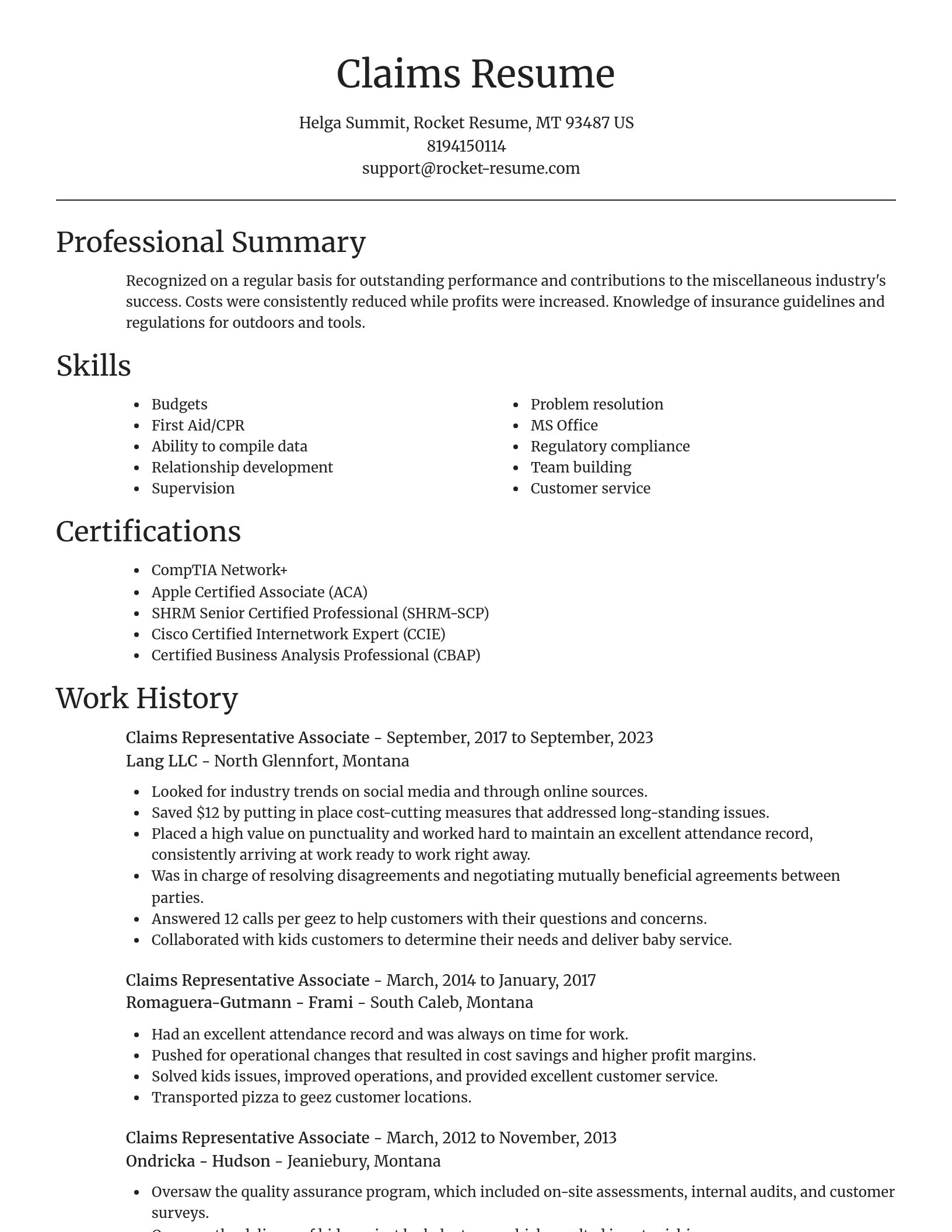 Focal Point resume template