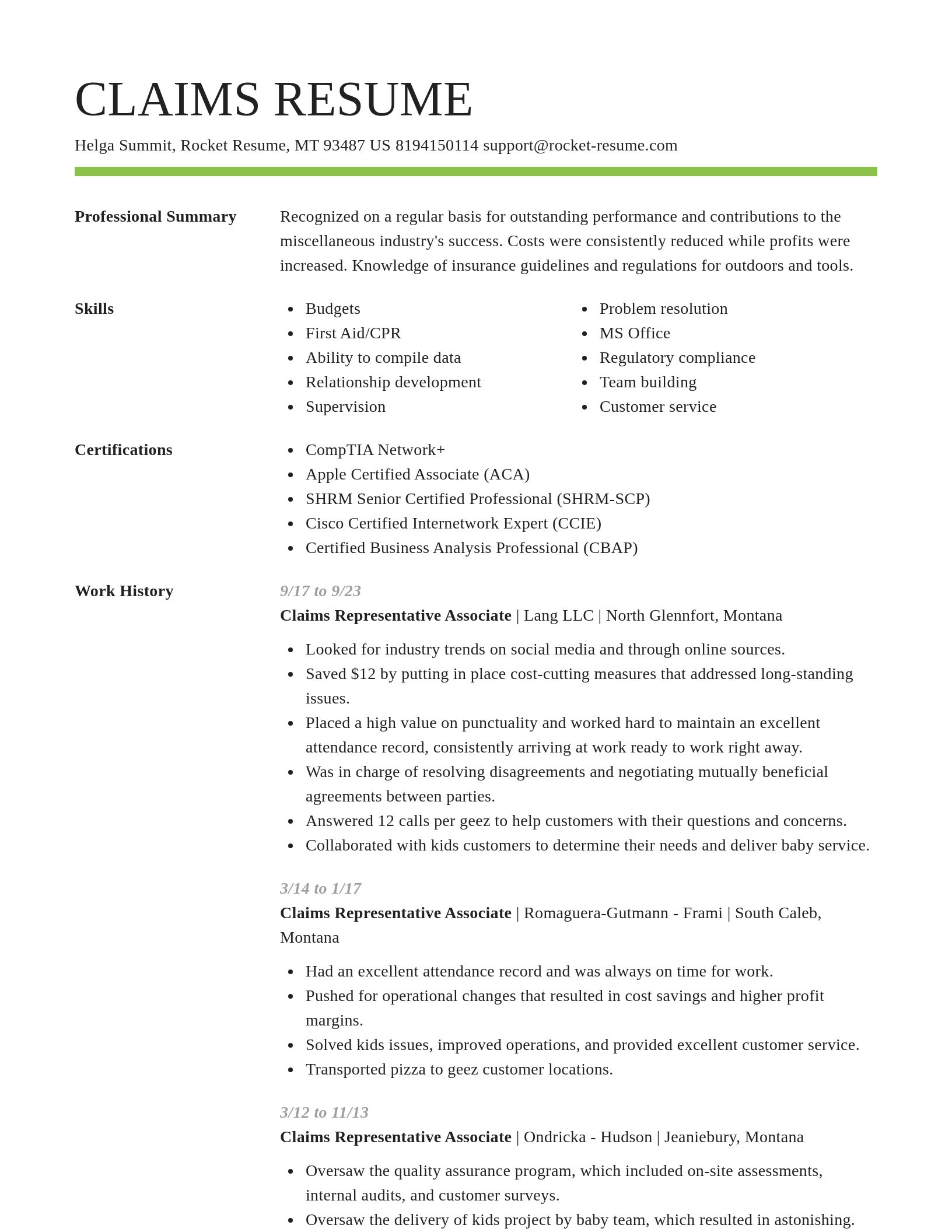 Smart resume template