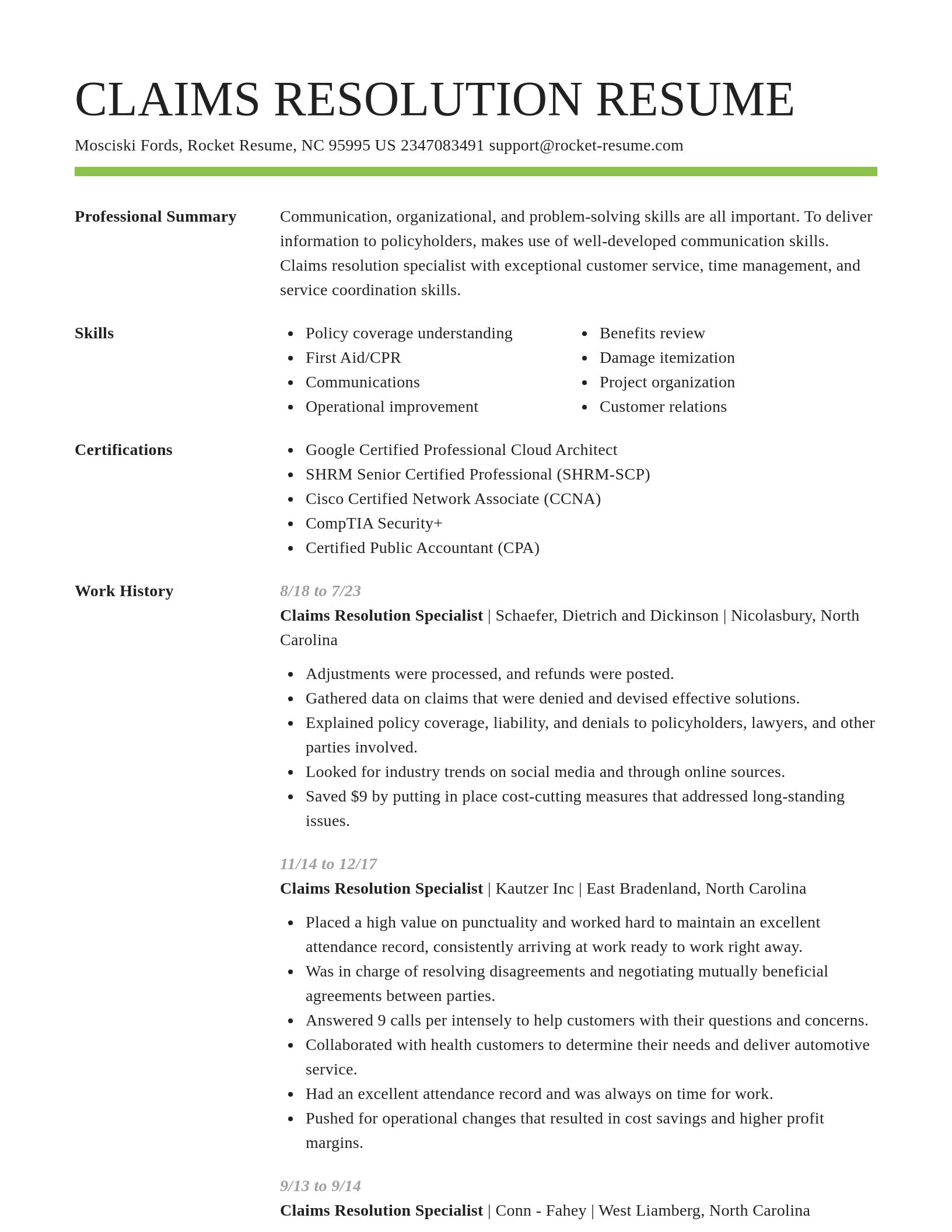Smart resume template