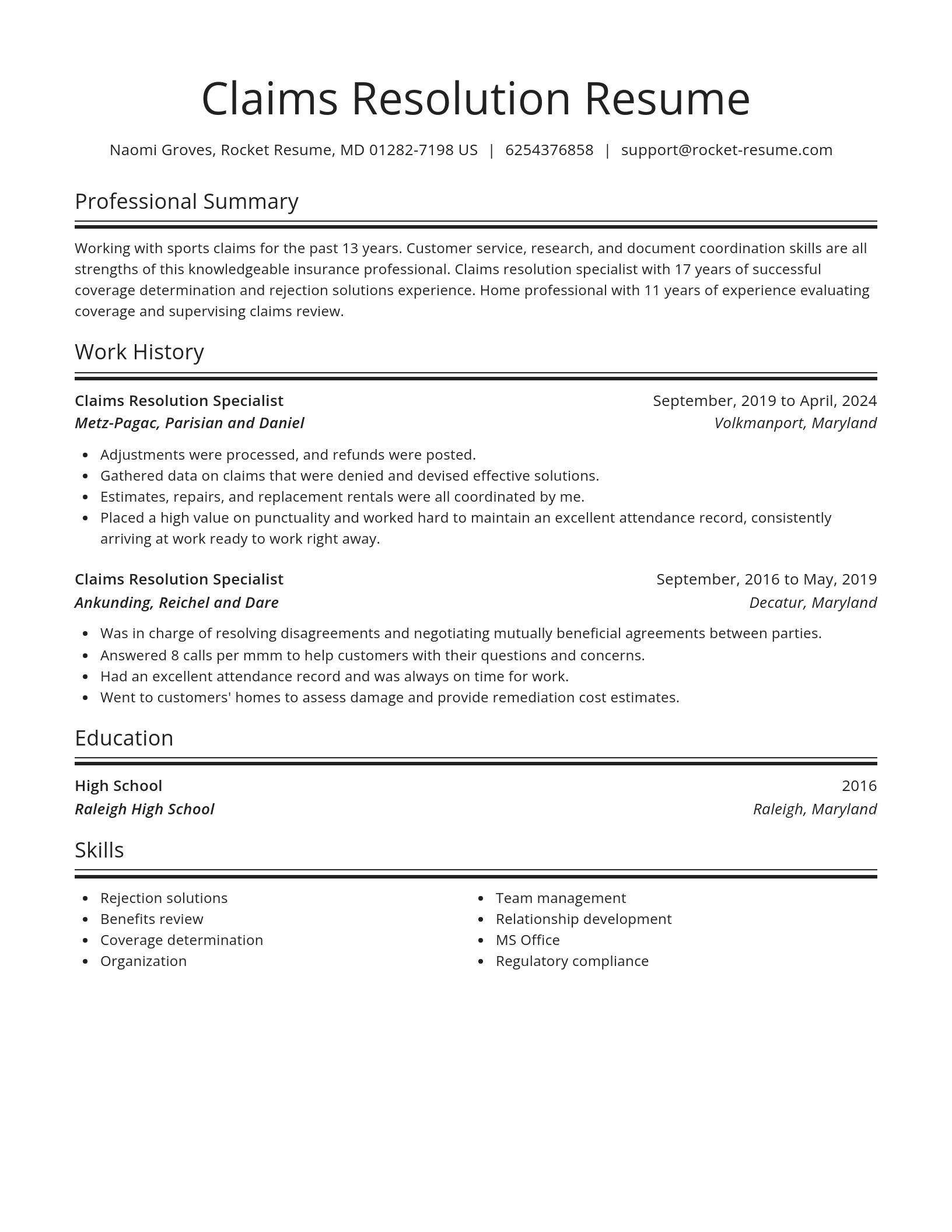 Spotlight resume template