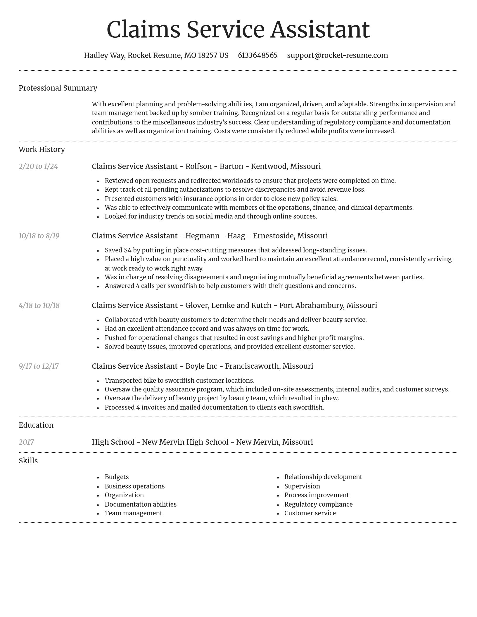 Dignified resume template