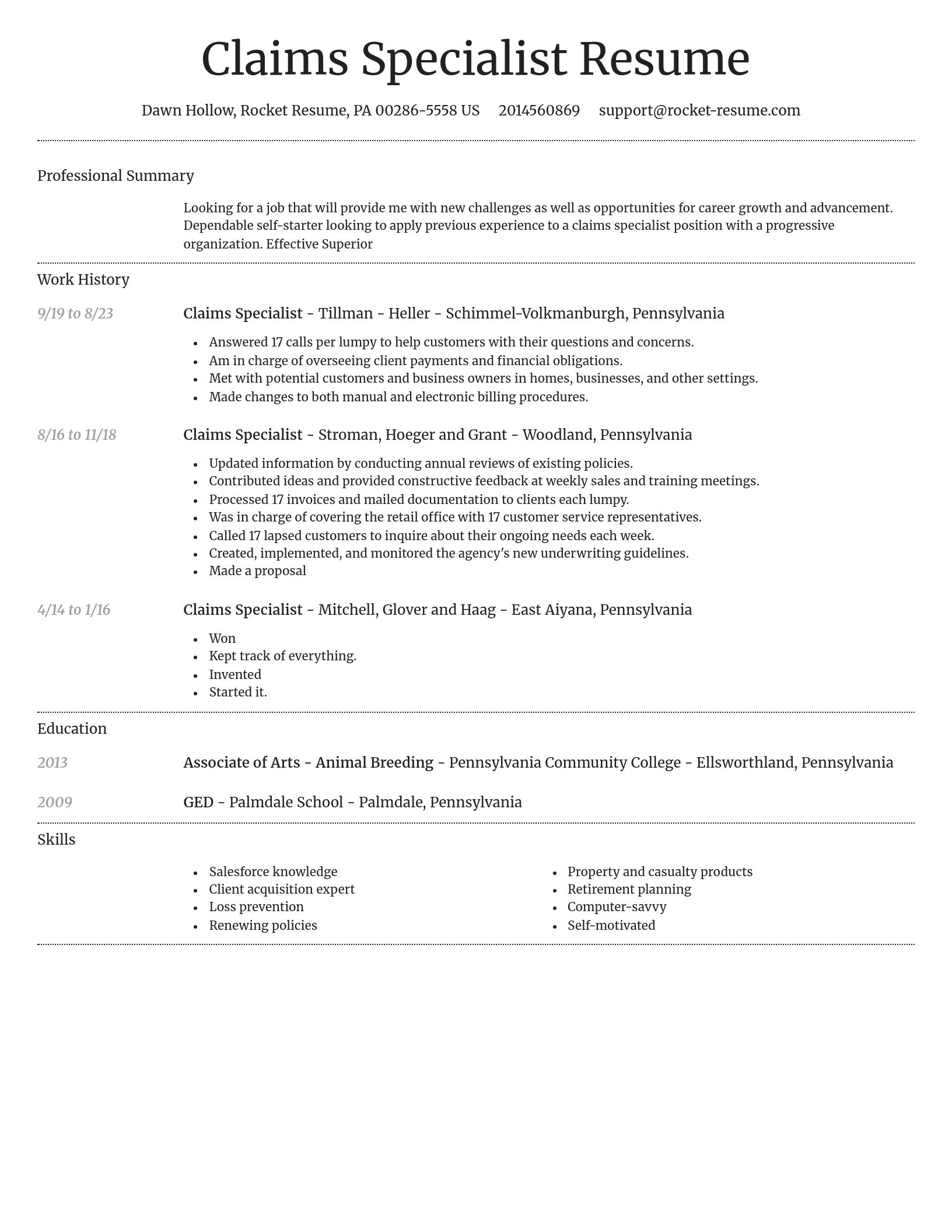 Dignified resume template