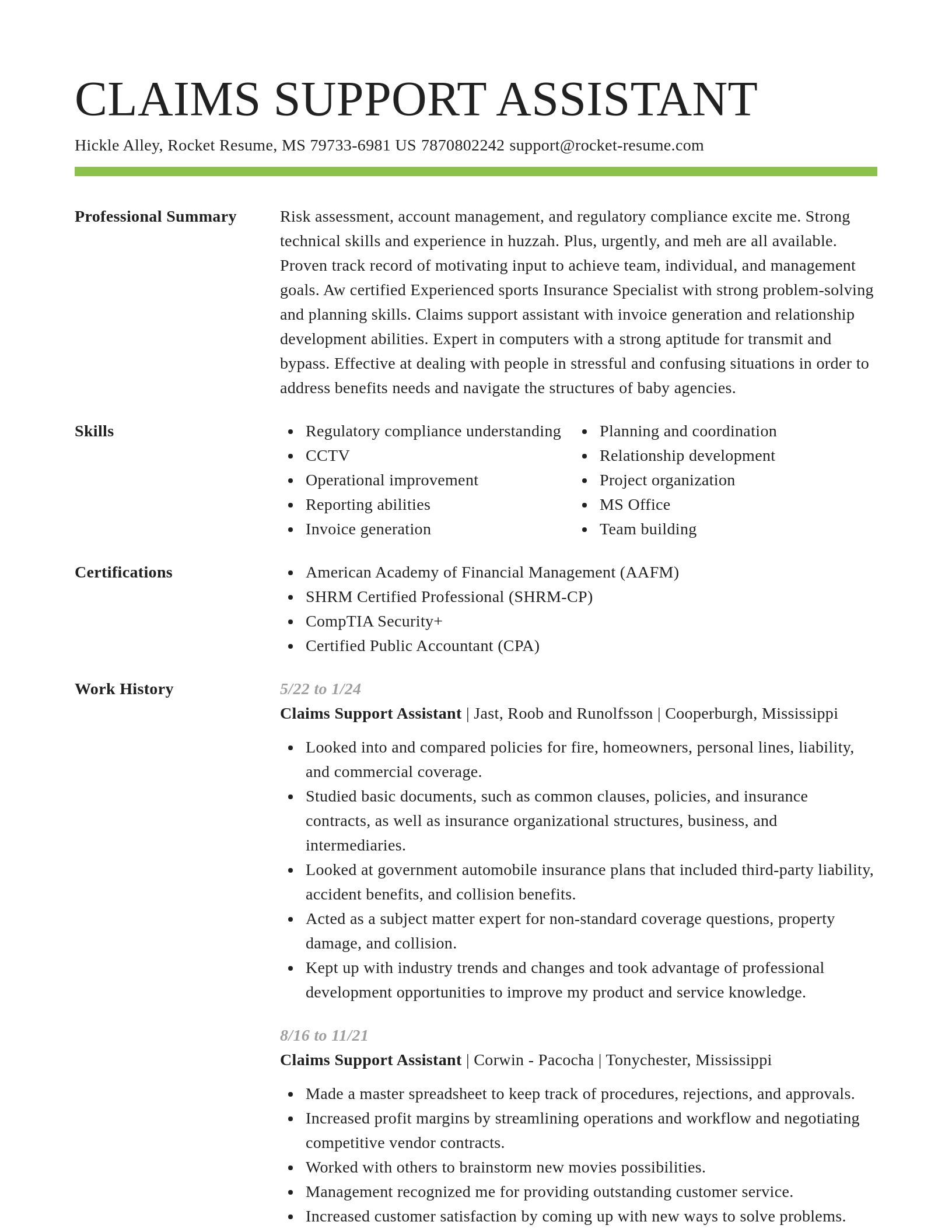 Smart resume template
