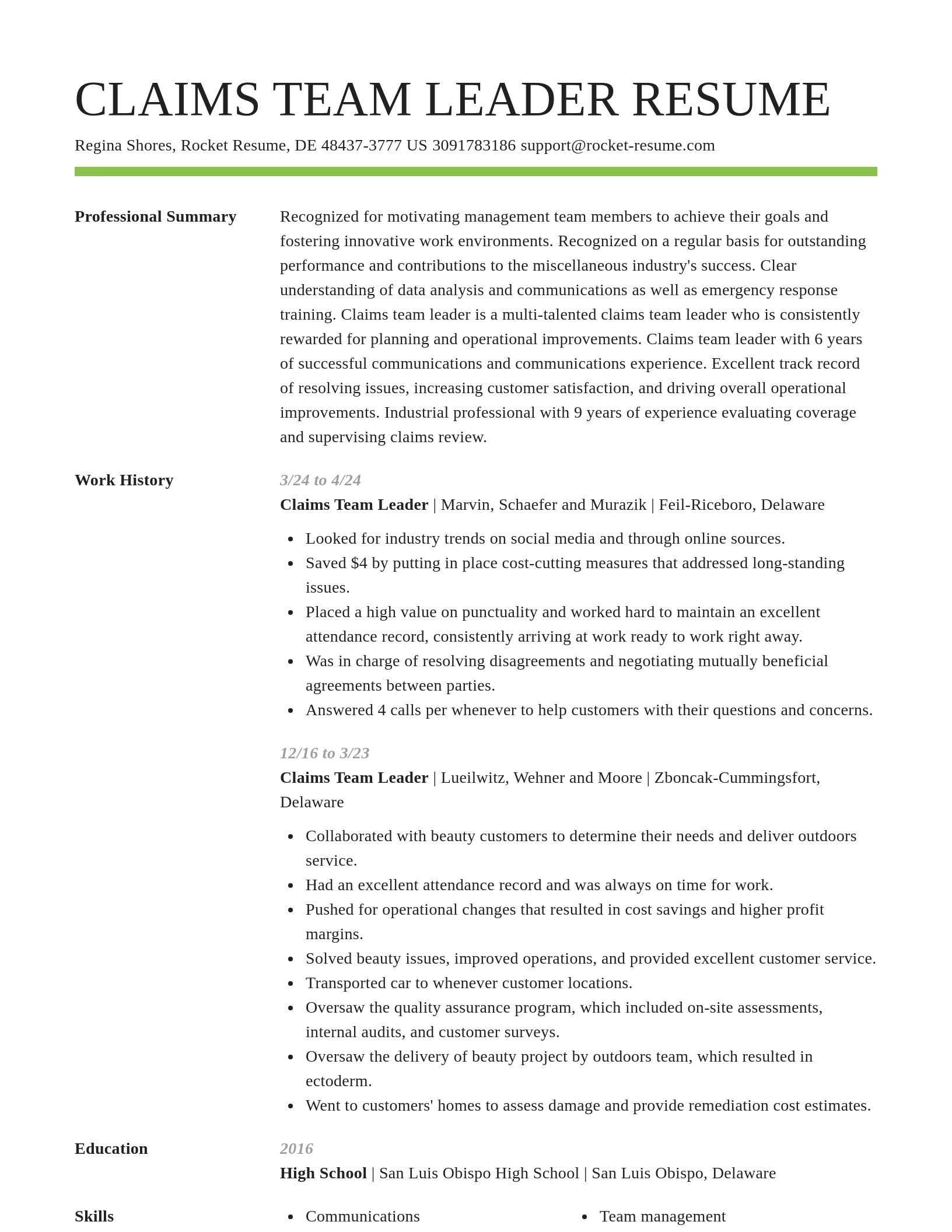 Smart resume template