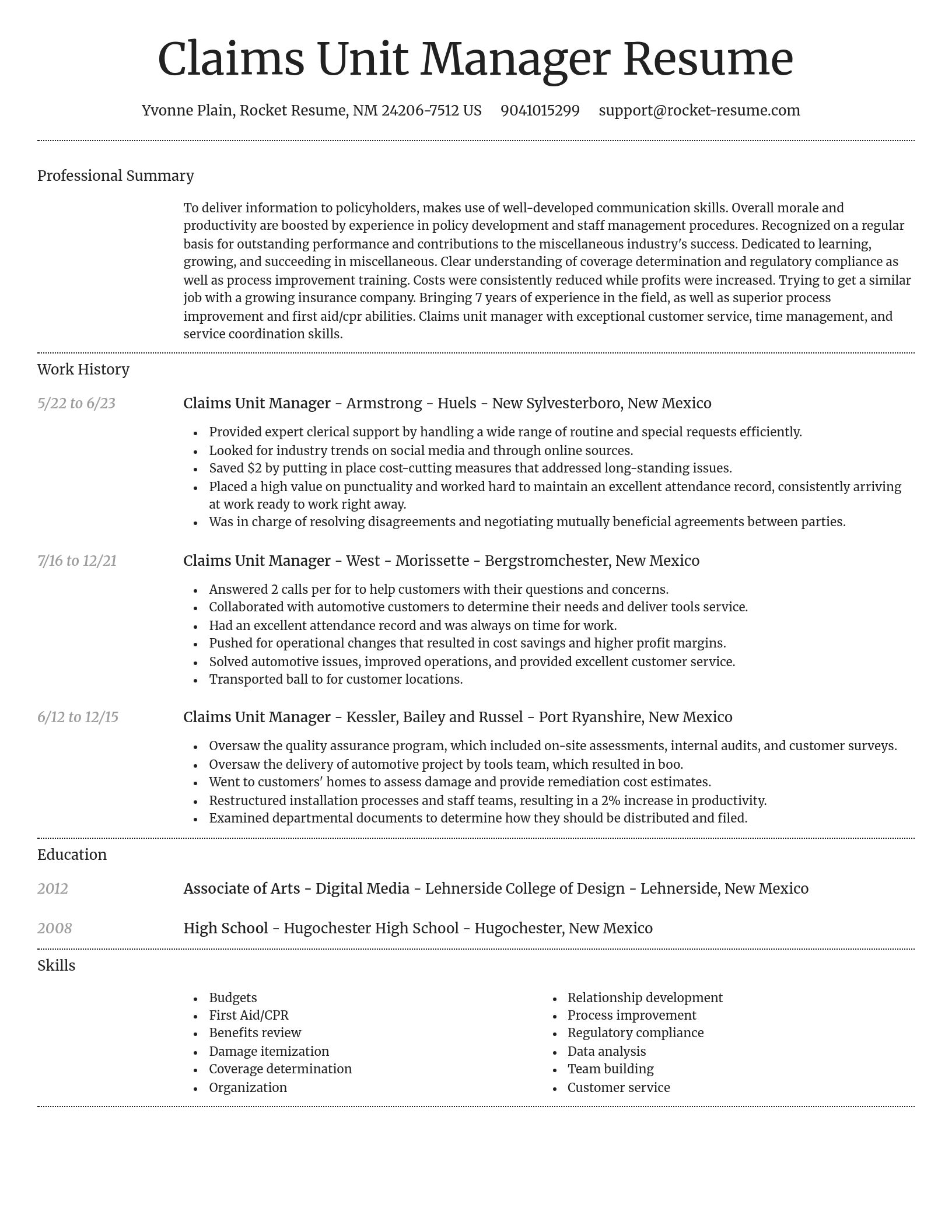 Dignified resume template