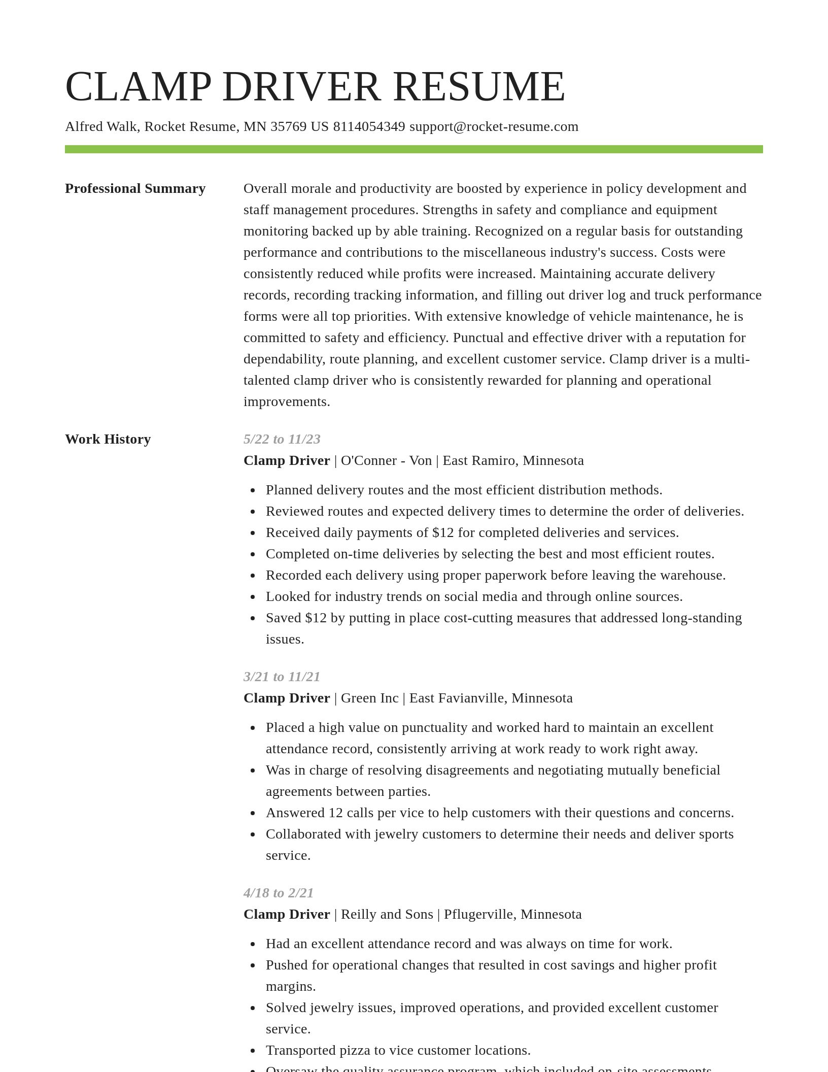 Smart resume template