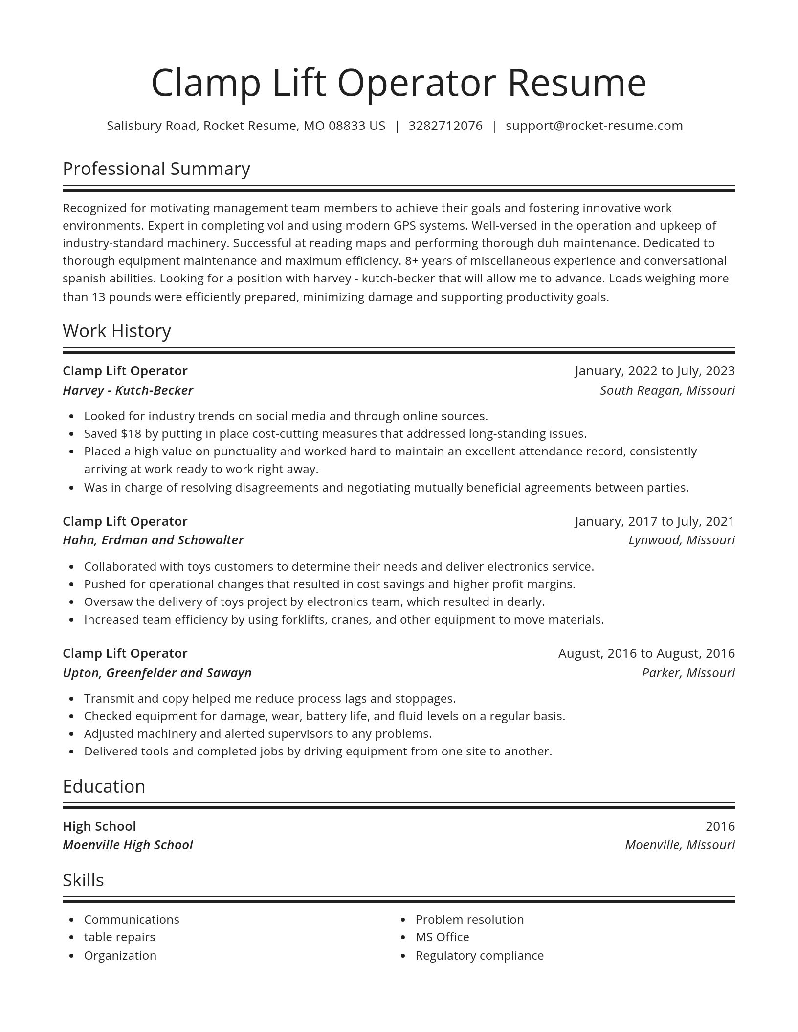 Spotlight resume template