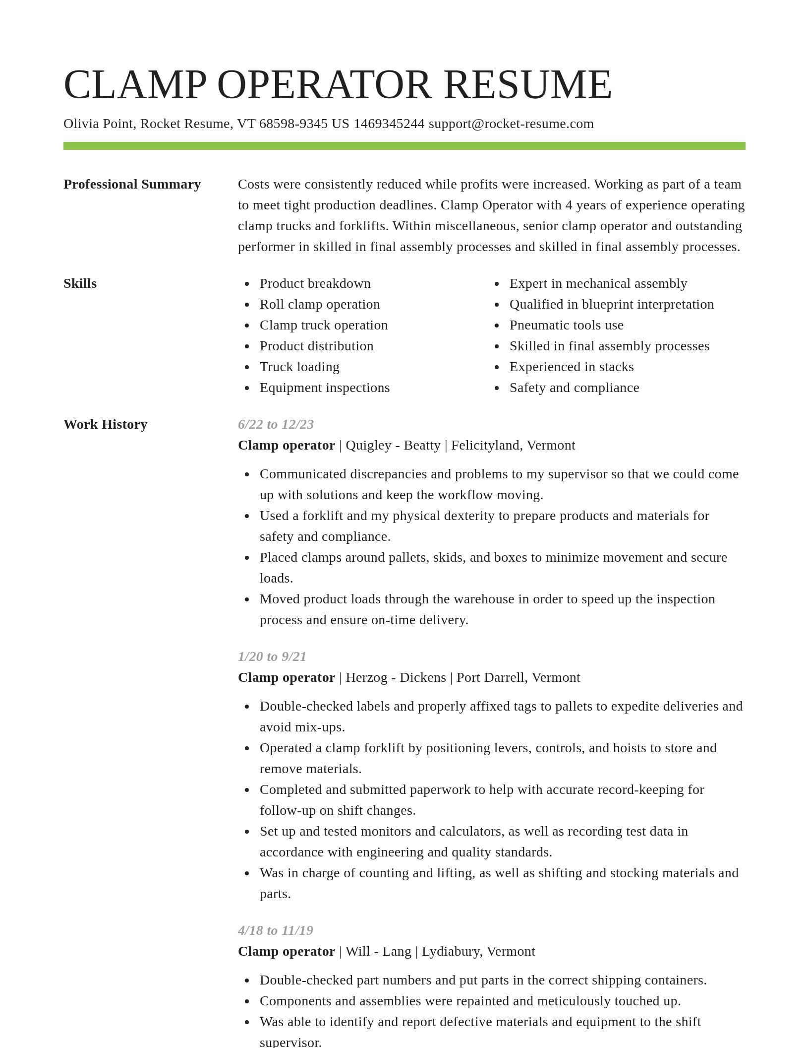 Smart resume template