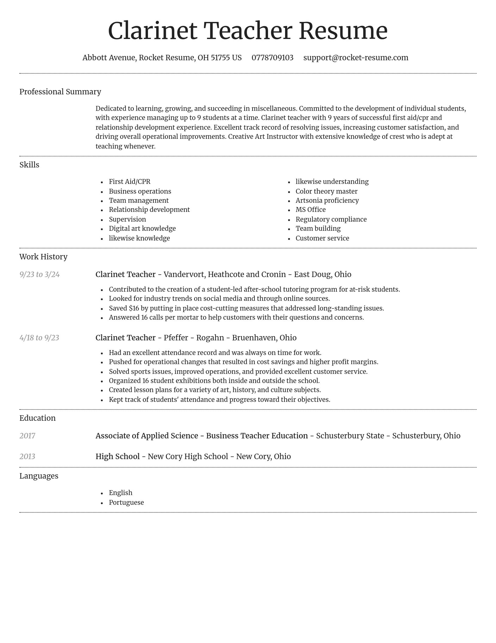 Dignified resume template
