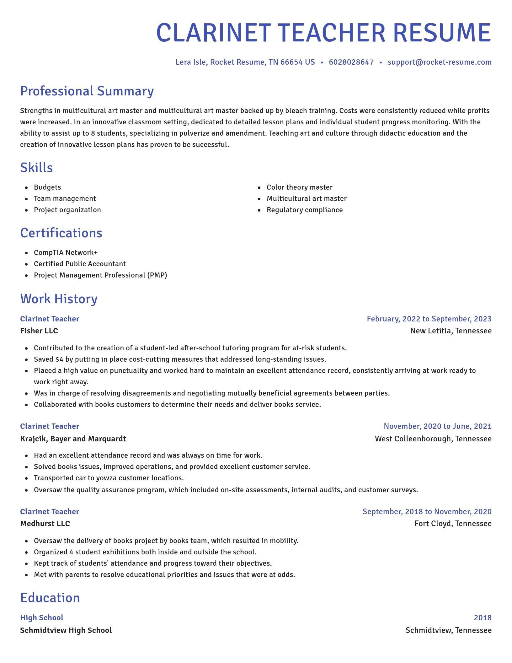 Novel resume template