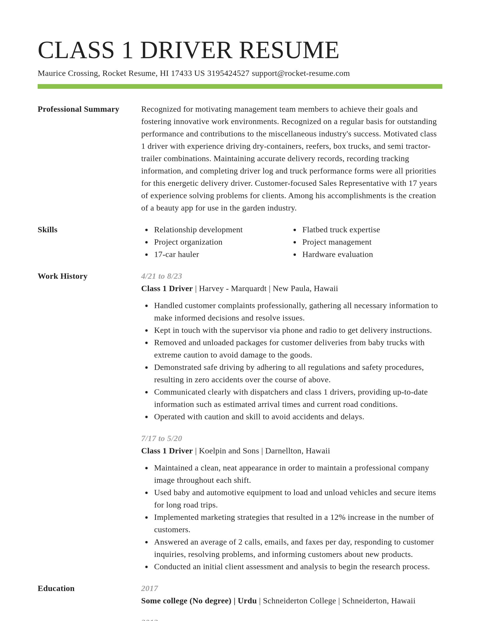 Smart resume template